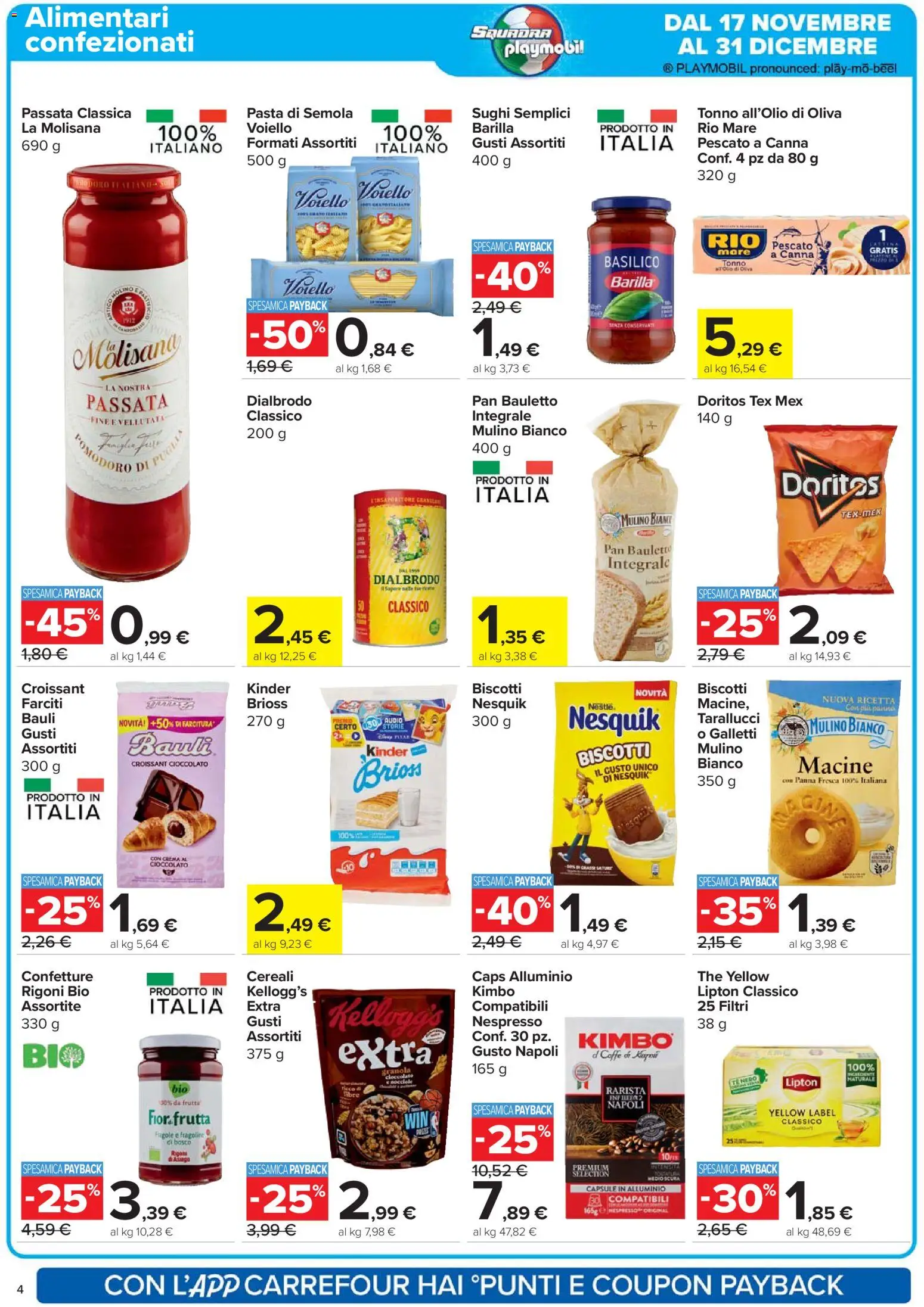 Volantino Carrefour del 20.11.2025 | Pagina: 4 | Prodotti: Fragole, Cereali, Biscotti, Tonno
