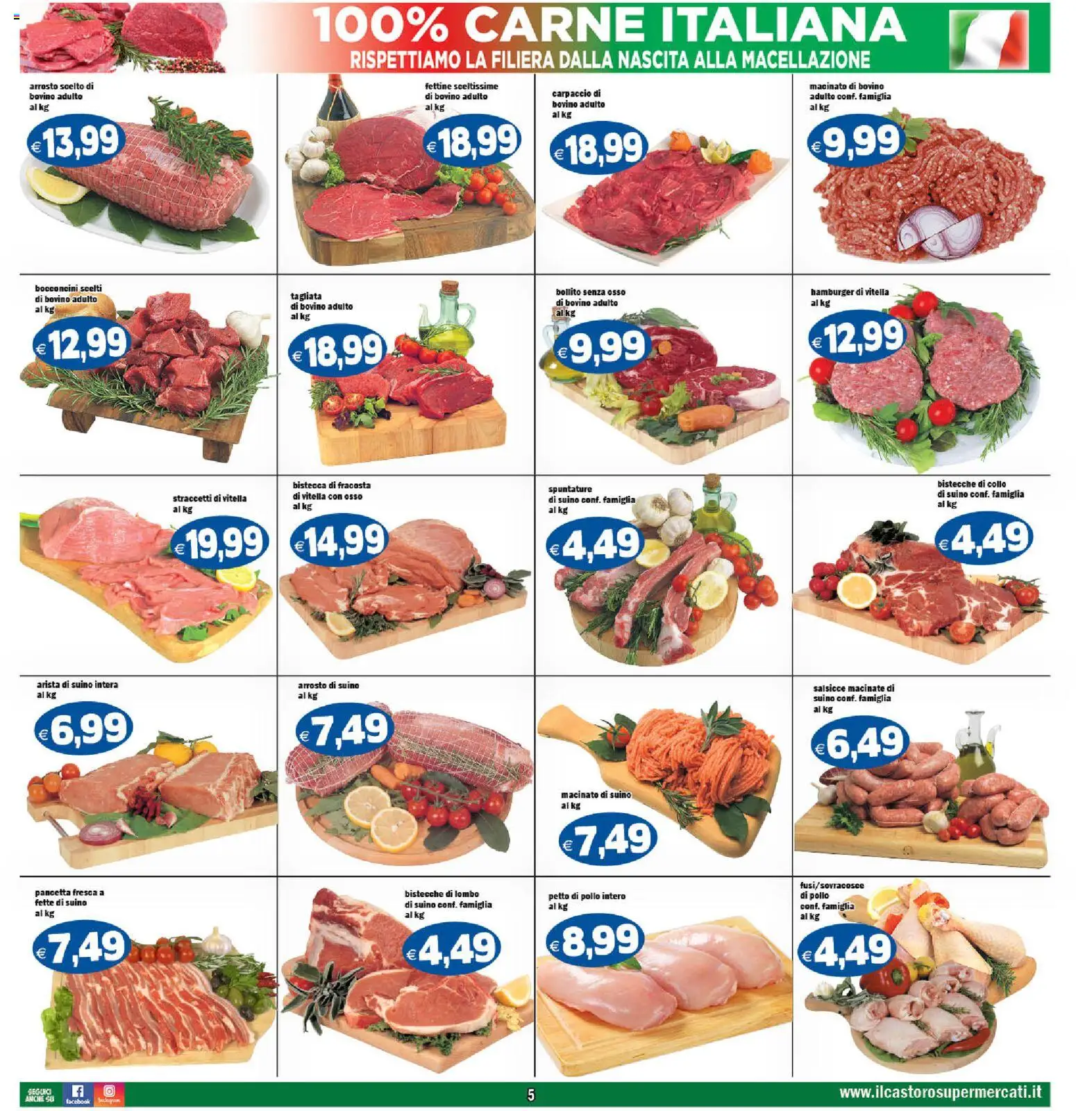 Volantino Il Castoro del 16.12.2025 | Pagina: 5 | Prodotti: Petto di Pollo, Pollo, Suino, Macinato