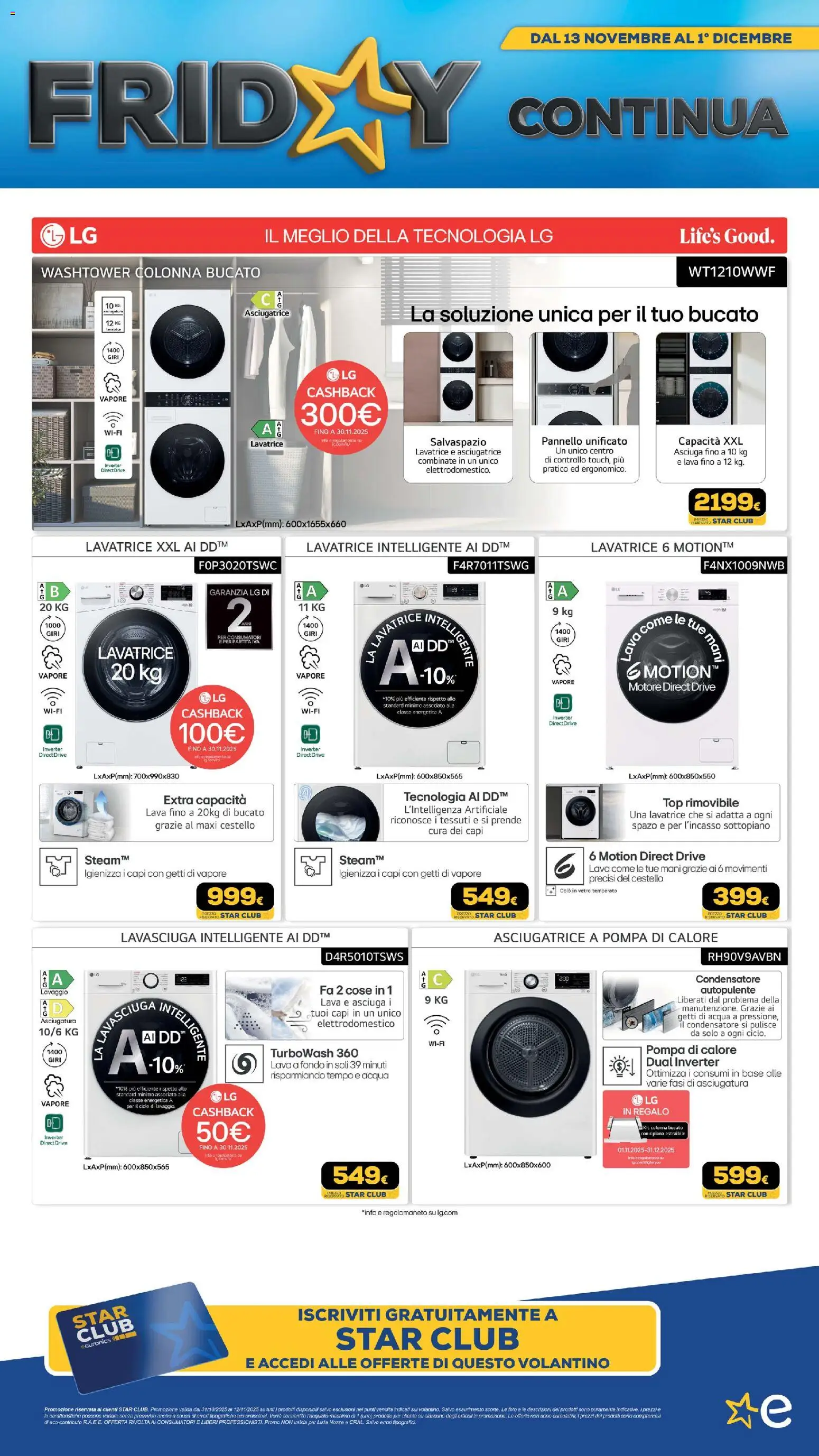 Volantino Euronics del 13.11.2025 | Pagina: 232 | Prodotti: Ripiano, Lavasciuga, Top, Lavatrice