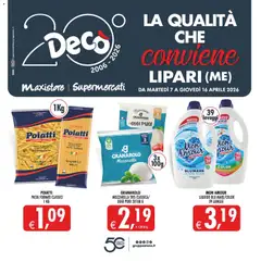 Anteprima del volantino Decò volantino Maxistore, Supermercati Lipari valido a partire dal 07.04.2026