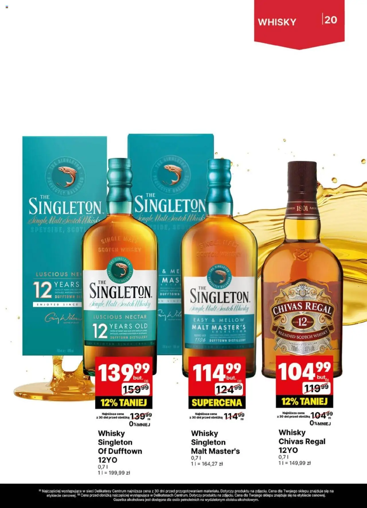 Delikatesy Centrum Gazetka - DeliBarek od 21.07.2025 | Strona: 20 | Produkty: Delikatesy, Whisky Singleton, Whisky Single Malt, Regał