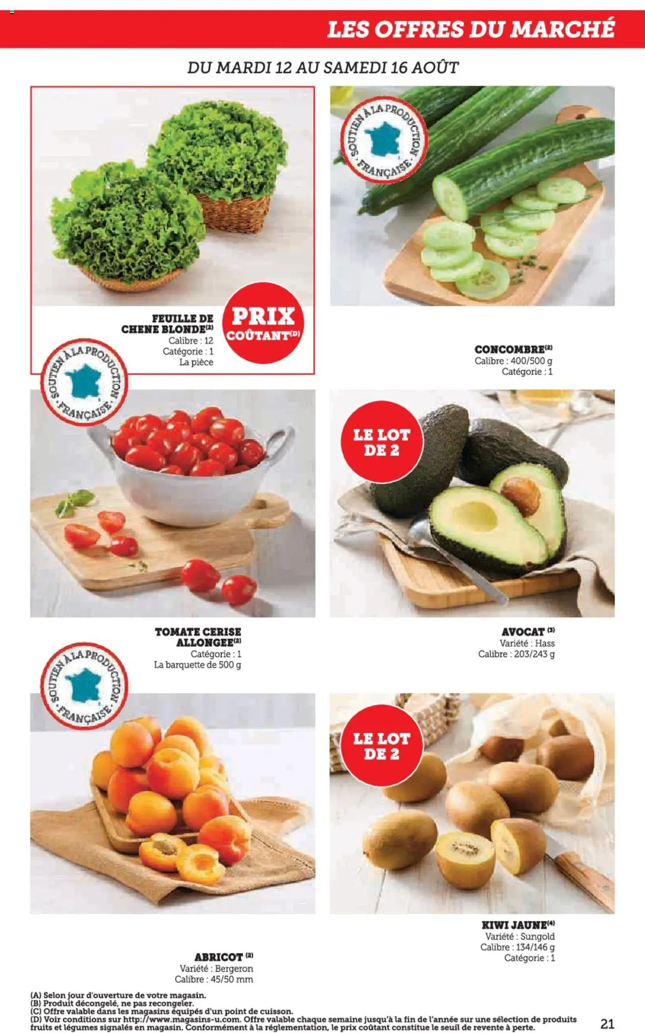  | Page: 21 | Produits: Abricot, Avocat, Tomate cerise, Kiwi