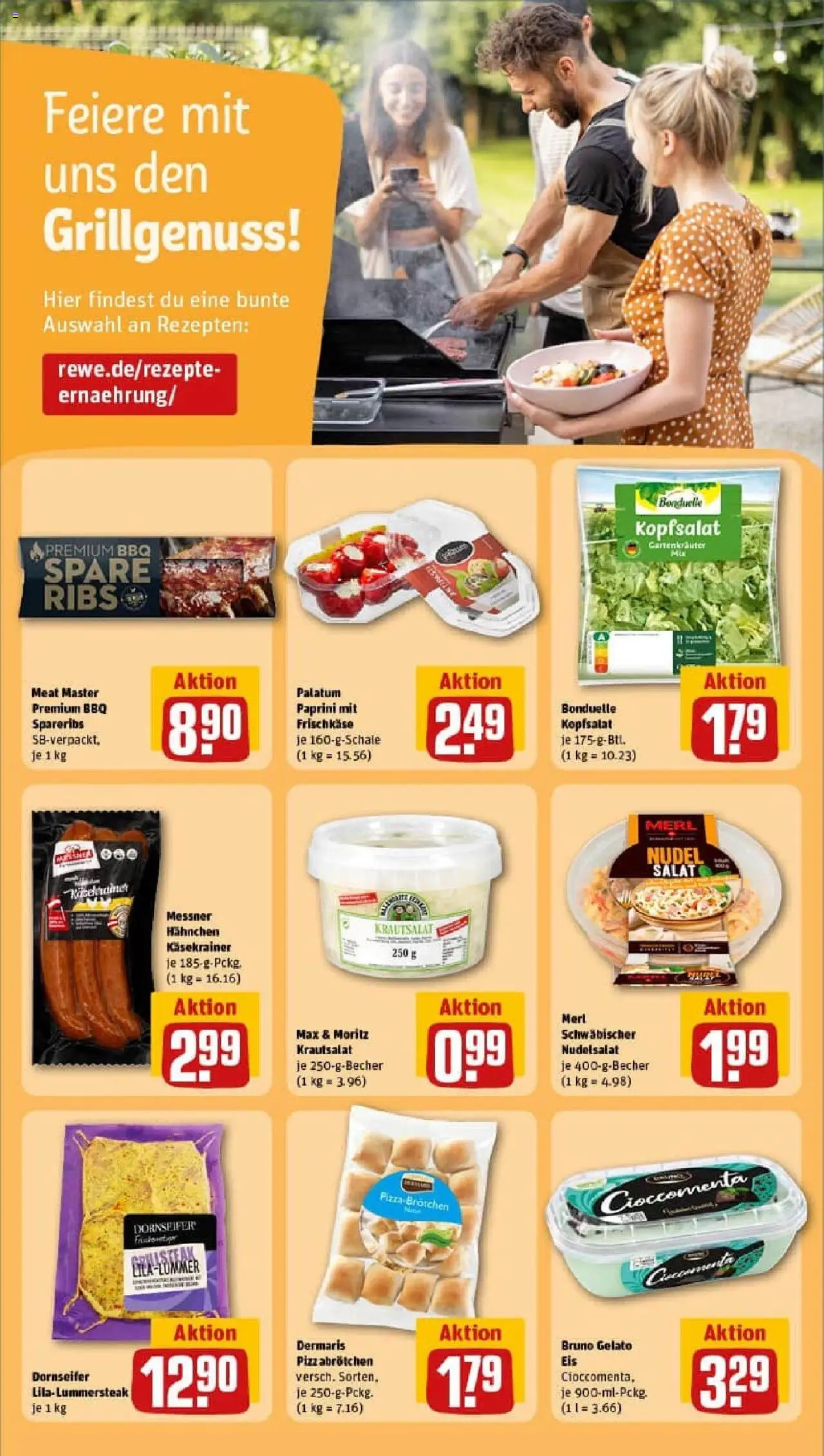 Rewe prospekt Mönchengladbach	 - gültig ab dem 22.06.2025 | Seite: 16 | Produkte: Hahnchen, Pizza, Steak, Salat