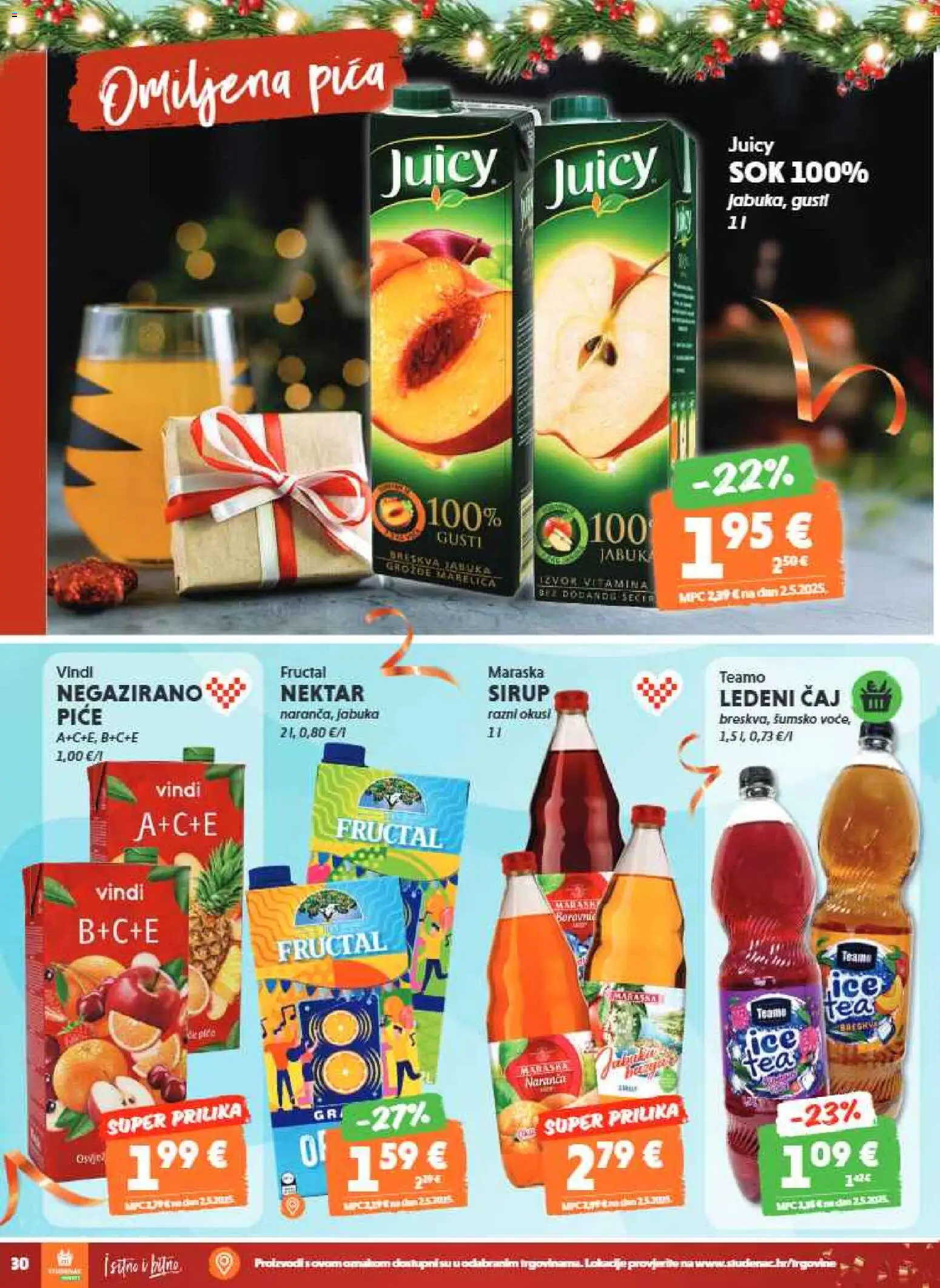 Studenac katalog | vrijedi od 17.12.2025 | Stranica: 30 | Proizvodi: Ledeni čaj, Čaj, Breskva, Jabuka