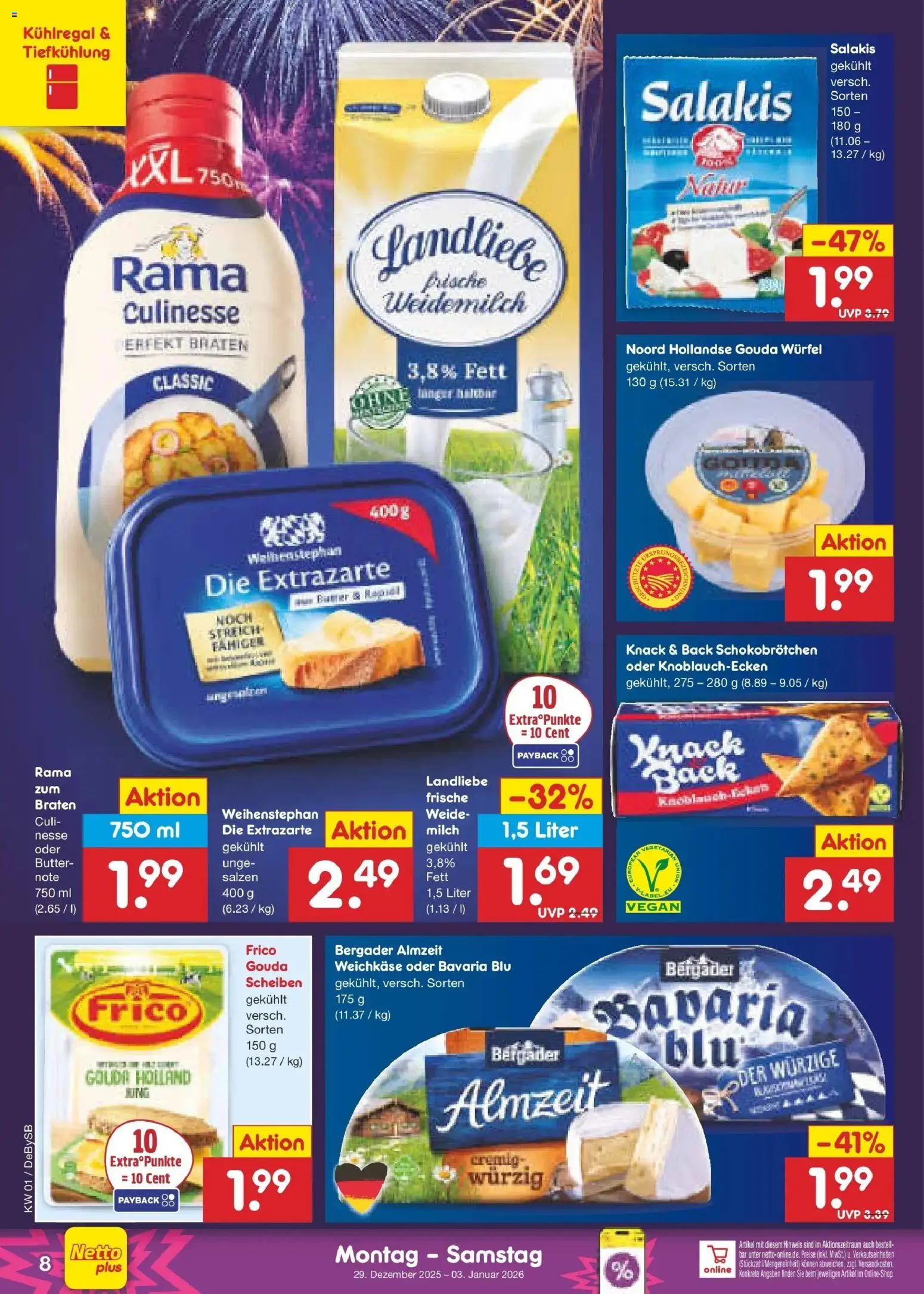 Netto Marken-Discount prospekt Thierhaupten	 – gültig ab 28.12.2025 | Seite: 8 | Produkte: Rama, Milch, Butter, Gouda