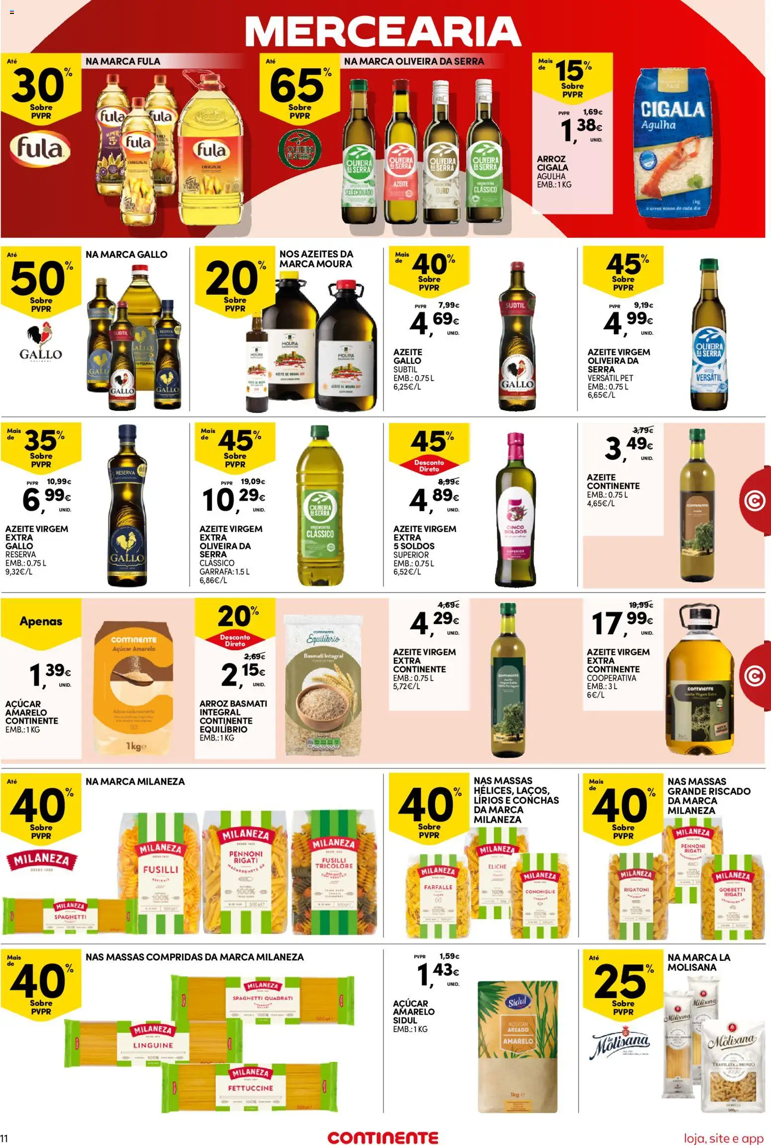 Continente Semanal Continente Bom Dia │ válido de 24.02.2026 | Página: 11 | Produtos: Azeite, Milaneza, Arroz basmati, Arroz