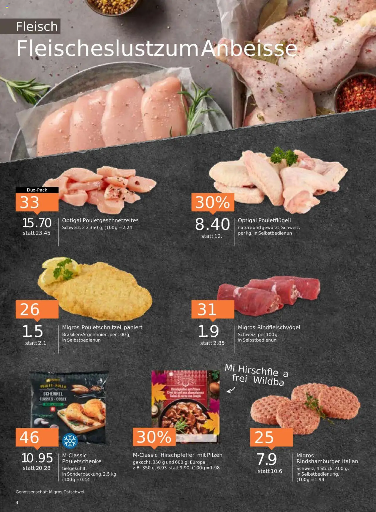 Migros Aktionen – gültig ab 14.10.2025 | Seite: 4 | Produkte: Burger