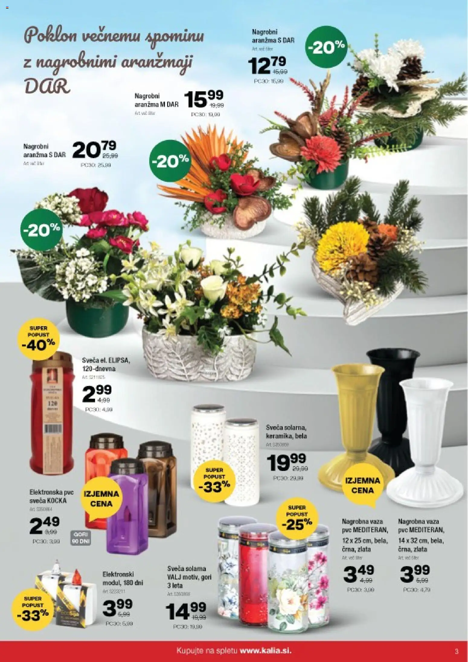 Novi Kalia katalog ponudbe – veljaven od 20.10.2025 | Stran: 3 | Izdelki: Sveča, Vaza