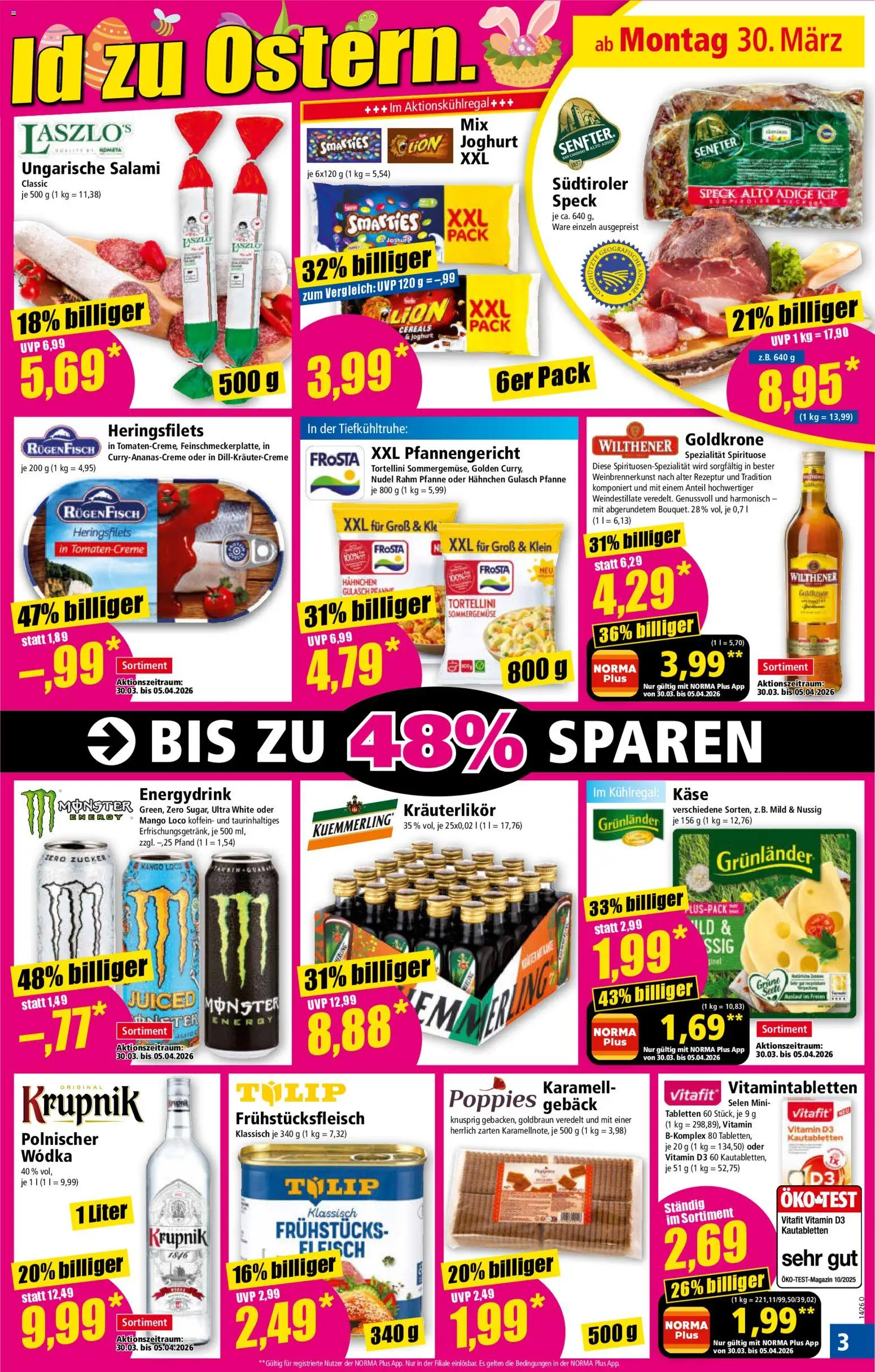 Norma Prospekt 	 – gültig ab 30.03.2026 | Seite: 4 | Produkte: Hahnchen, Joghurt, Gulasch, Zucker