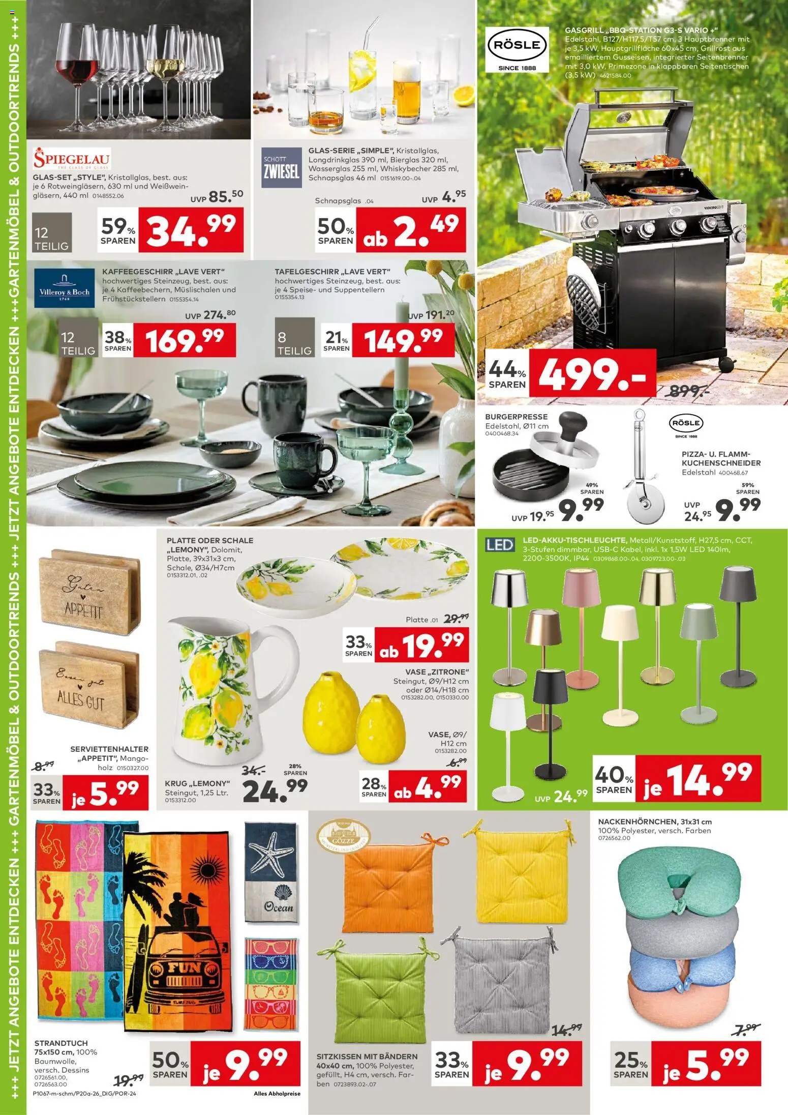 Porta! Gartenmöbel – gültig ab 04.05.2026 | Seite: 4 | Produkte: Strandtuch, Gartenmöbel, Vase, Pizza