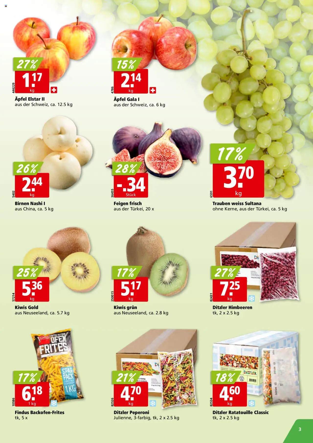 Aligro Aktionen Schlieren, Gossau SG, Frauenfeld, Rapperswil-Jona, Sargans, Bern, Brüttisellen, Pratteln, Emmen, Spreitenbach – gültig ab 15.09.2025 | Seite: 3 | Produkte: Äpfel, Ofen