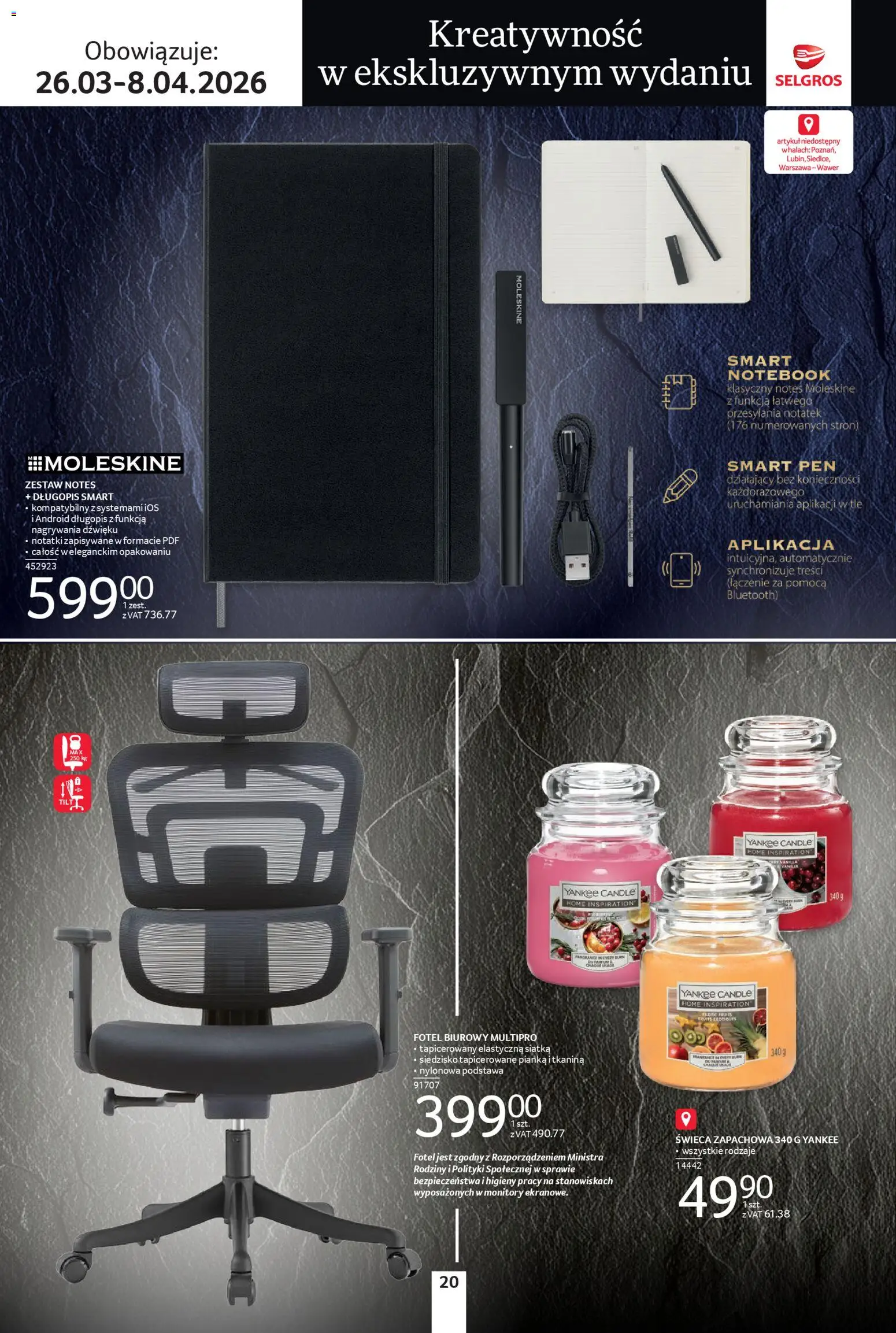 Selgros cash&carry gazetka - Premium od 26.03.2026 | Strona: 20 | Produkty: Notebook, Fotel, Siatka