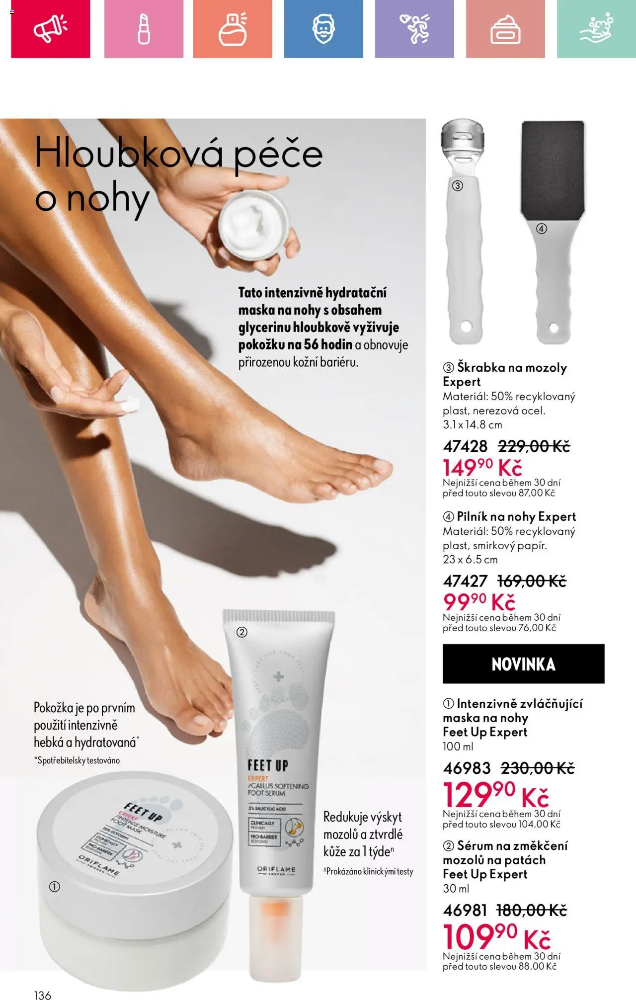 Oriflame katalog č.08/2025 od 25.05.2025 | Strana: 136 | Produkty: Škrabka, Hydratační maska, File, Maska