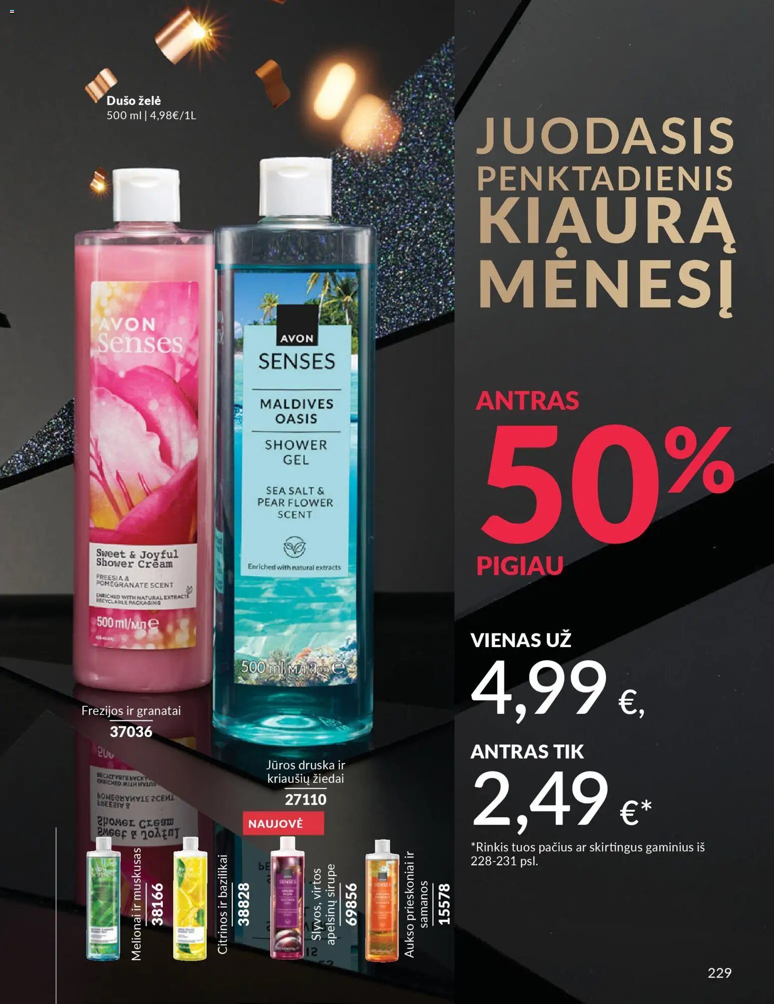 AVON akcijos nuo 01.11.2025 | Puslapis: 229 | Prekių: Dušo želė, Prieskoniai, Jūros druska, Druska