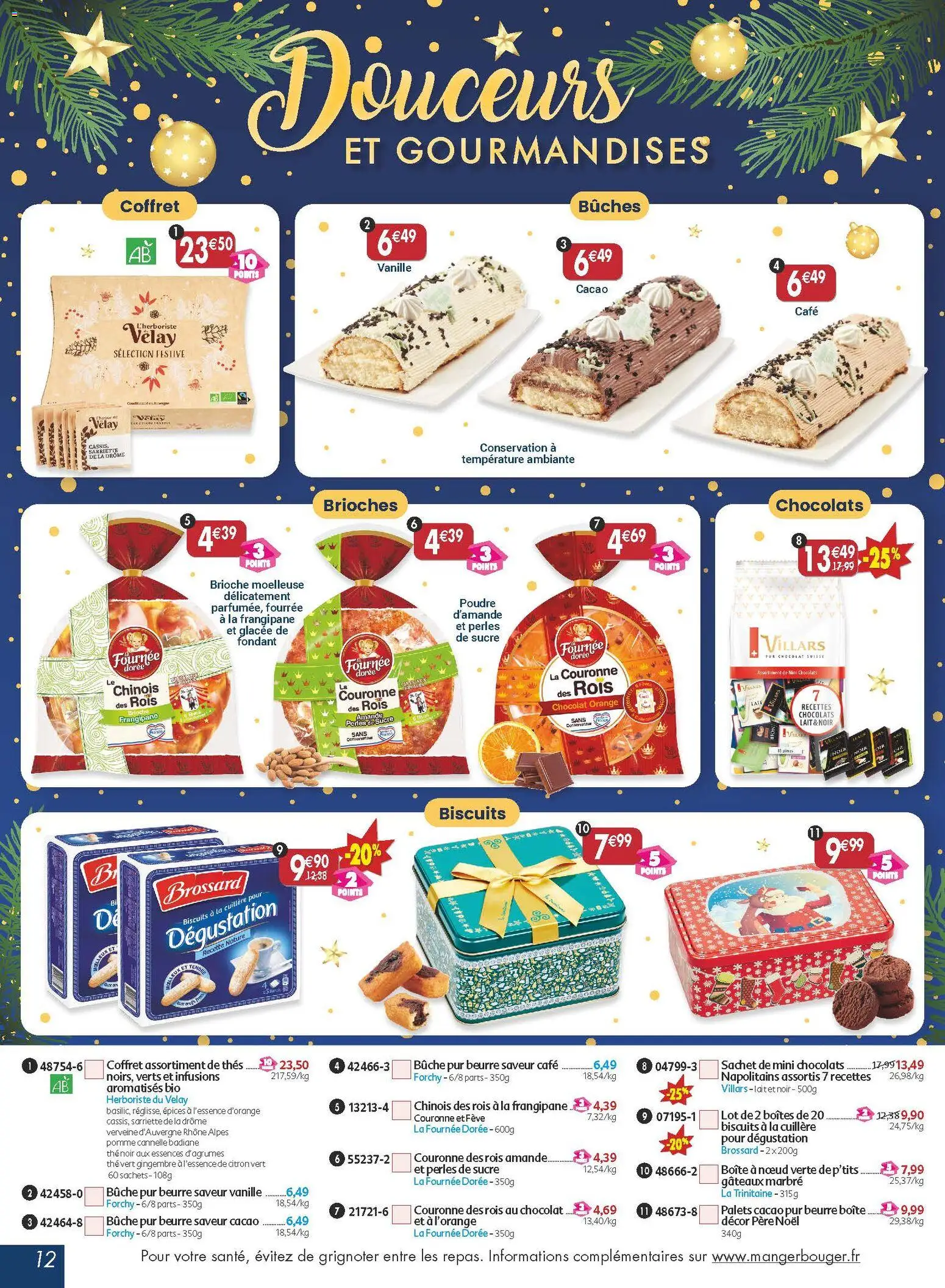 {H1} | Page: 12 | Produits: Citron, Gingembre, Café, Chocolat