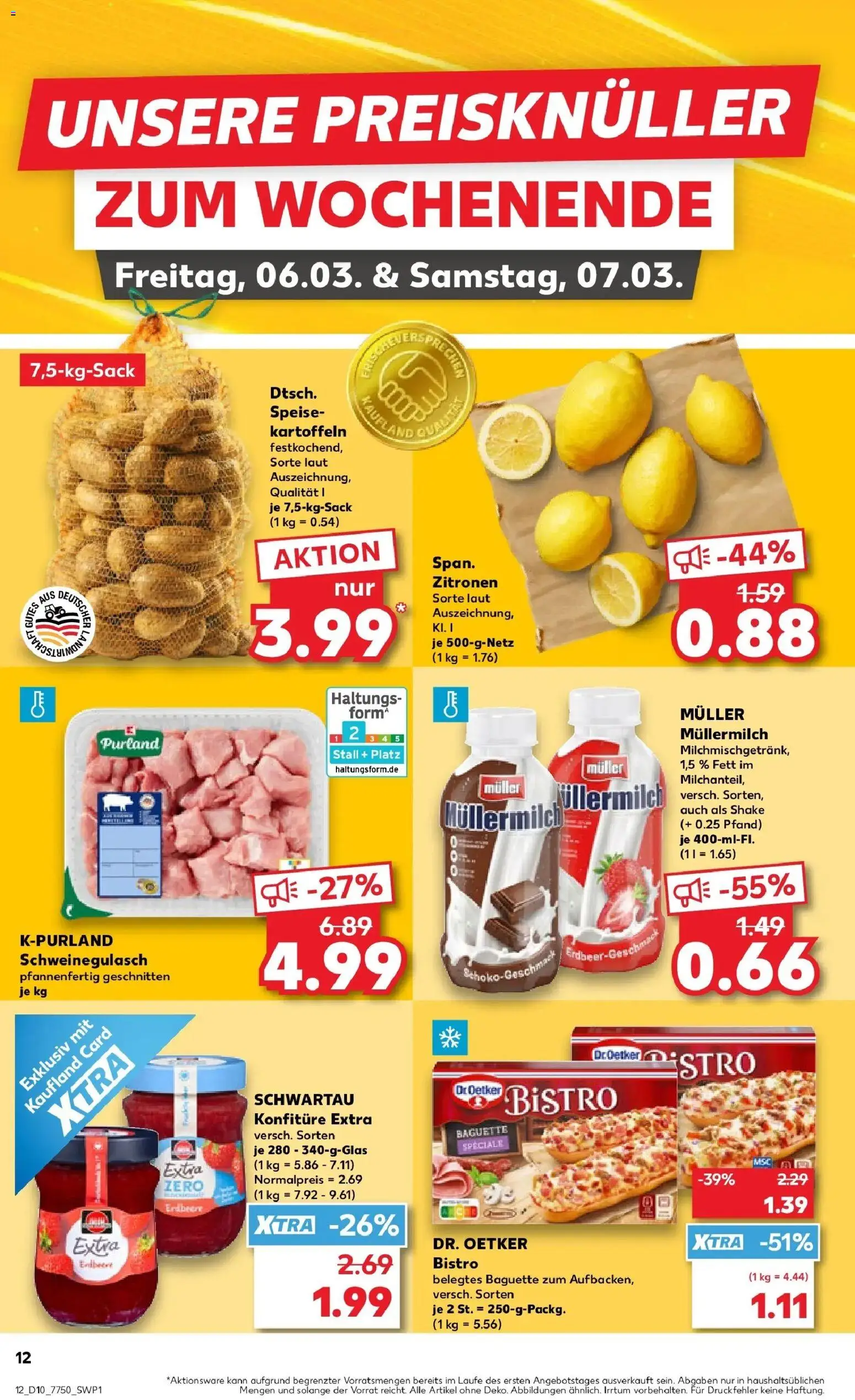 Kaufland Prospekt Ansbach	 – gültig ab 05.03.2026 | Seite: 12 | Produkte: Schweinegulasch, Baguette, Kartoffeln, Müllermilch