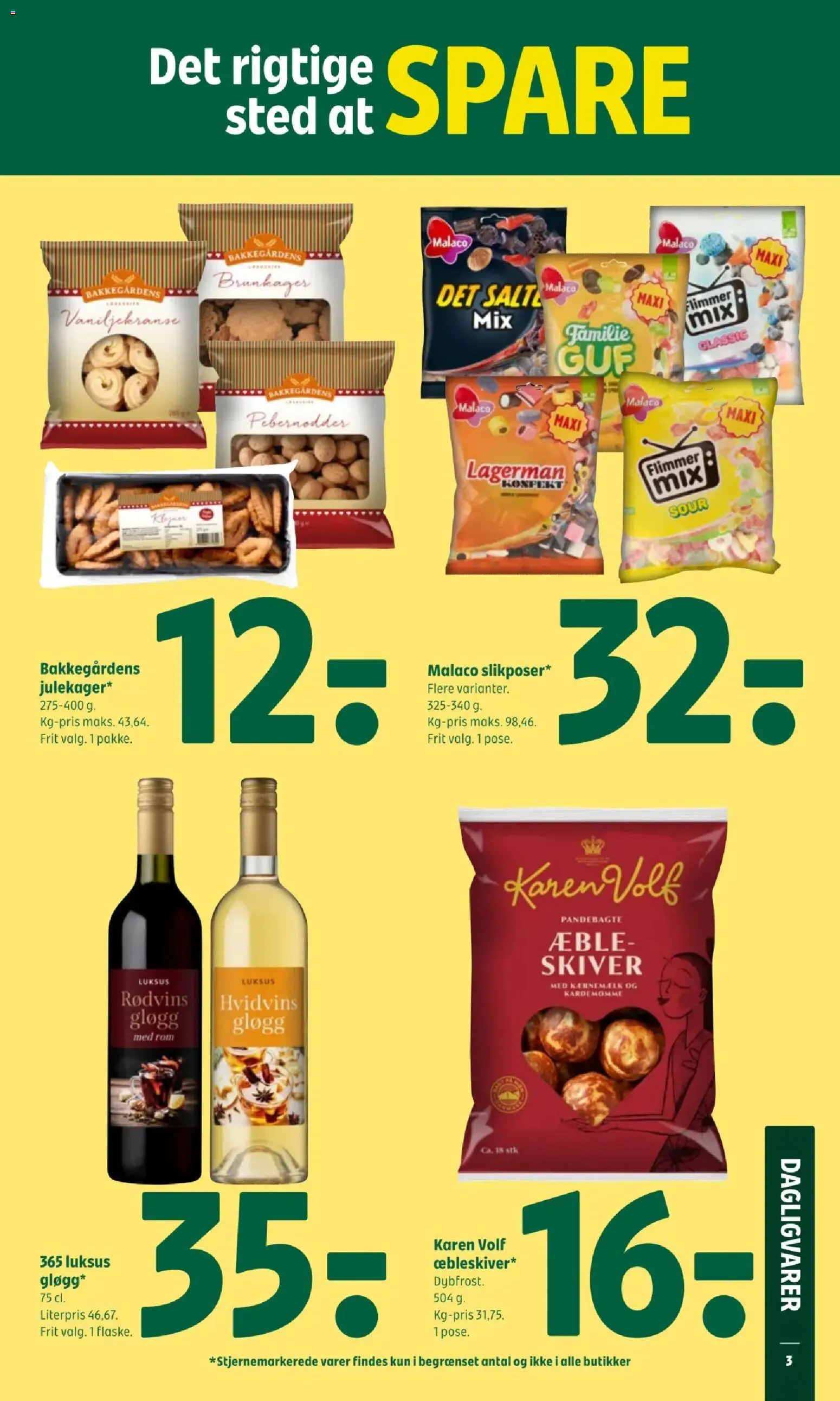 Coop 365 tilbudsavis – gyldig fra 27.11.2025 | Side: 3 | Produkter: Vaniljekranse, Brunkager, Kardemomme, Rom