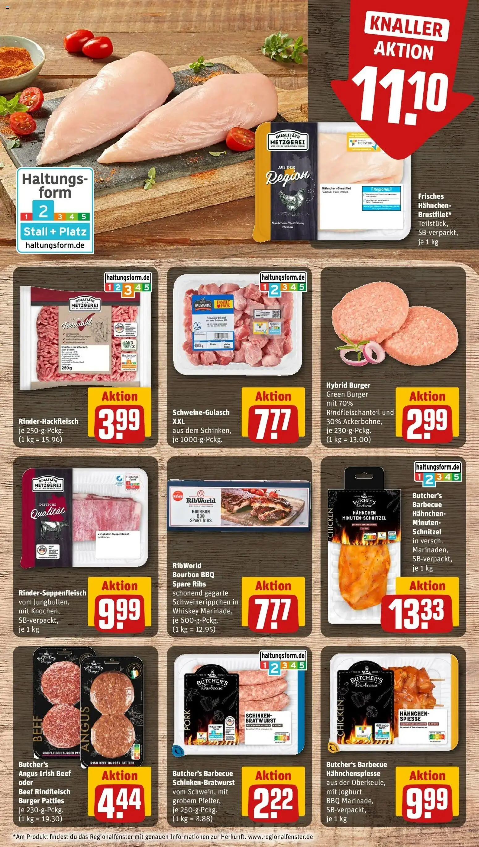 Rewe Prospekt Lahntal / Sterzhausen	 – gültig ab 05.04.2026 | Seite: 8 | Produkte: Hahnchen, Bratwurst, Spare ribs, Rindfleisch