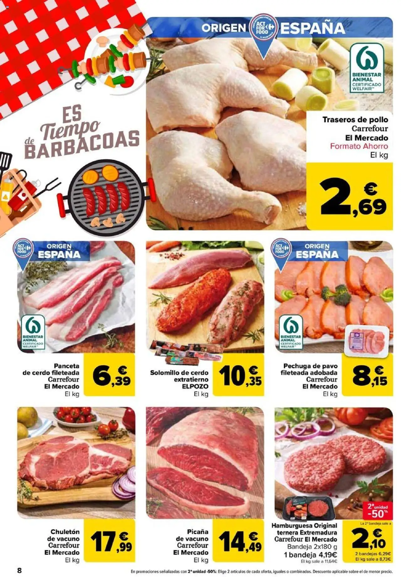 Carrefour folleto │ válido desde el 08.08.2025 | Página: 8 | Productos: Solomillo de cerdo, Cerdo, Σοκολατούχο γάλα, Bandeja
