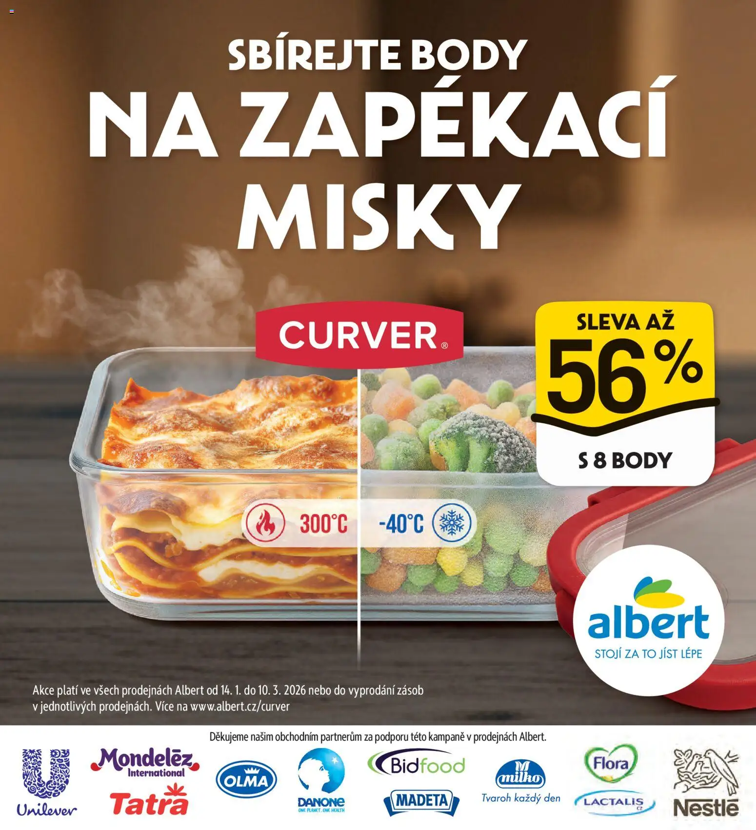 Albert magazín od 01.01.2026 | Strana: 2 | Produkty: Zapékací misky, Tvaroh, Body, Flora