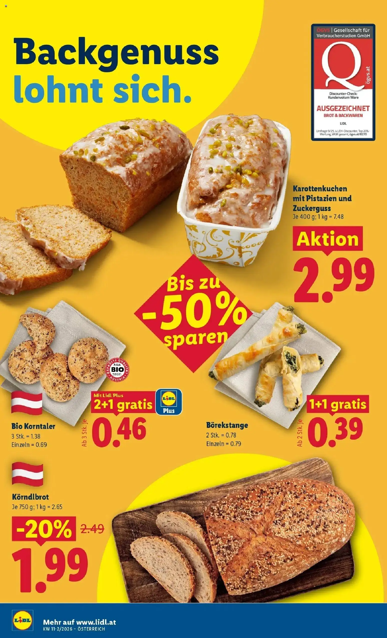 Lidl Flugblatt - Wien, Langenzersdorf, Zwettl gültig ab 12.03.2026 | Seite: 10 | Produkte: Brot
