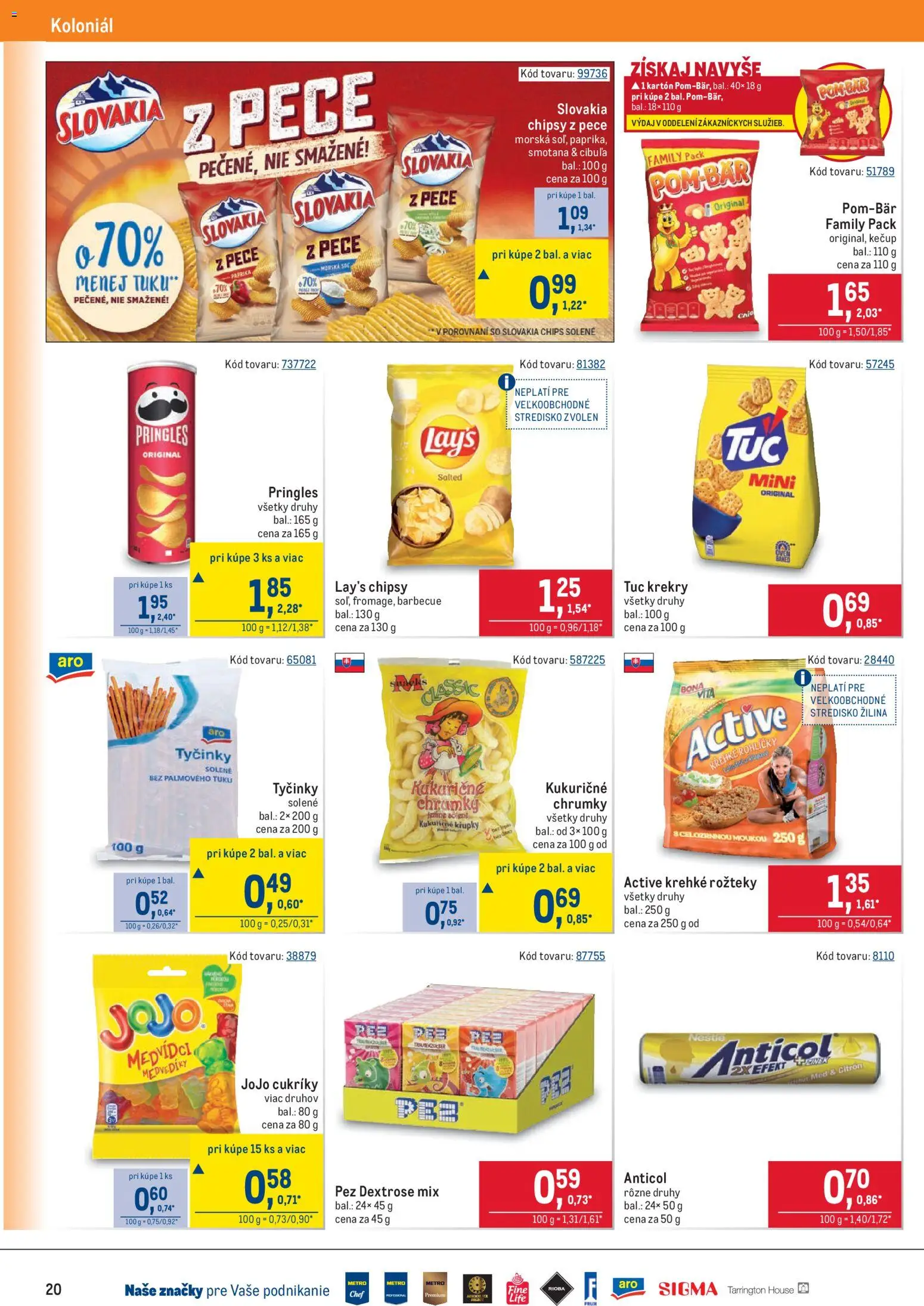 Nové Metro akcie – leták je platný od 25.02.2026 | Strana: 20 | Produkty: Paprika, Pringles, Chipsy, Med