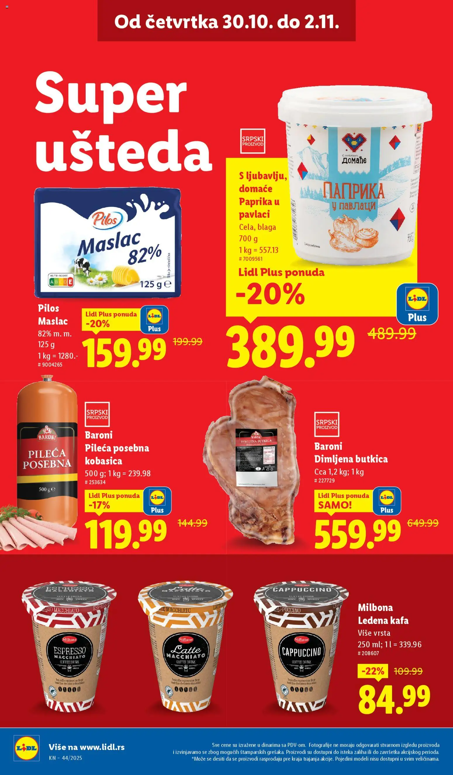 Lidl katalog - važi od 30.10.2025 | Strana: 10 | Proizvode: Maslac, Paprika, Paprika u pavlaci, Kobasica