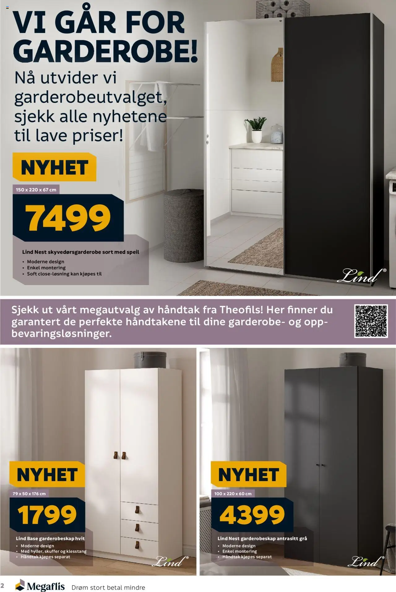 {H1} | Side: 2 | Produkter: Garderobeskap, Speil, Håndtak