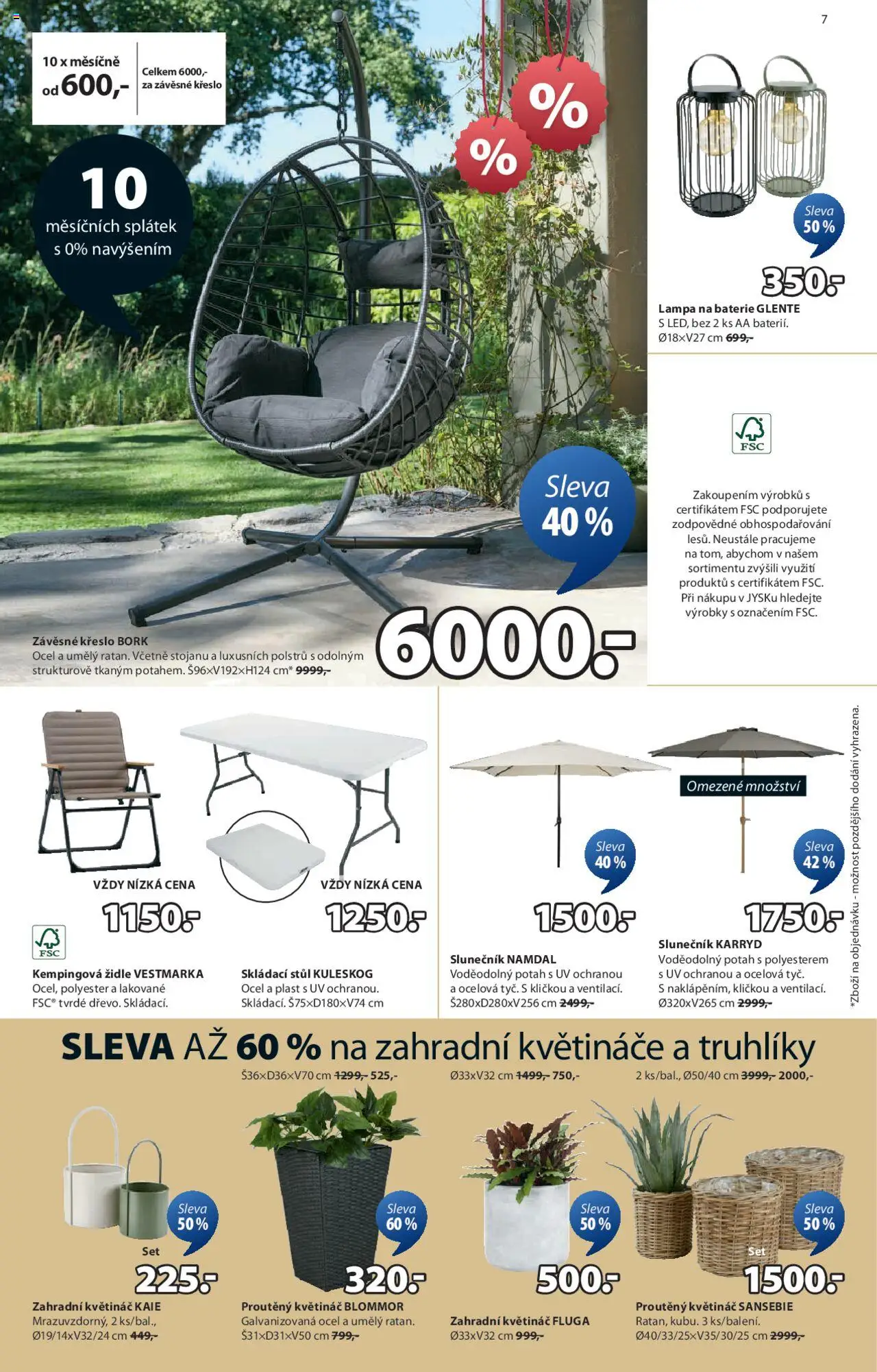 JYSK leták od 02.07.2025 | Strana: 7 | Produkty: Květináče, Lampa na baterie, Křeslo, Baterie