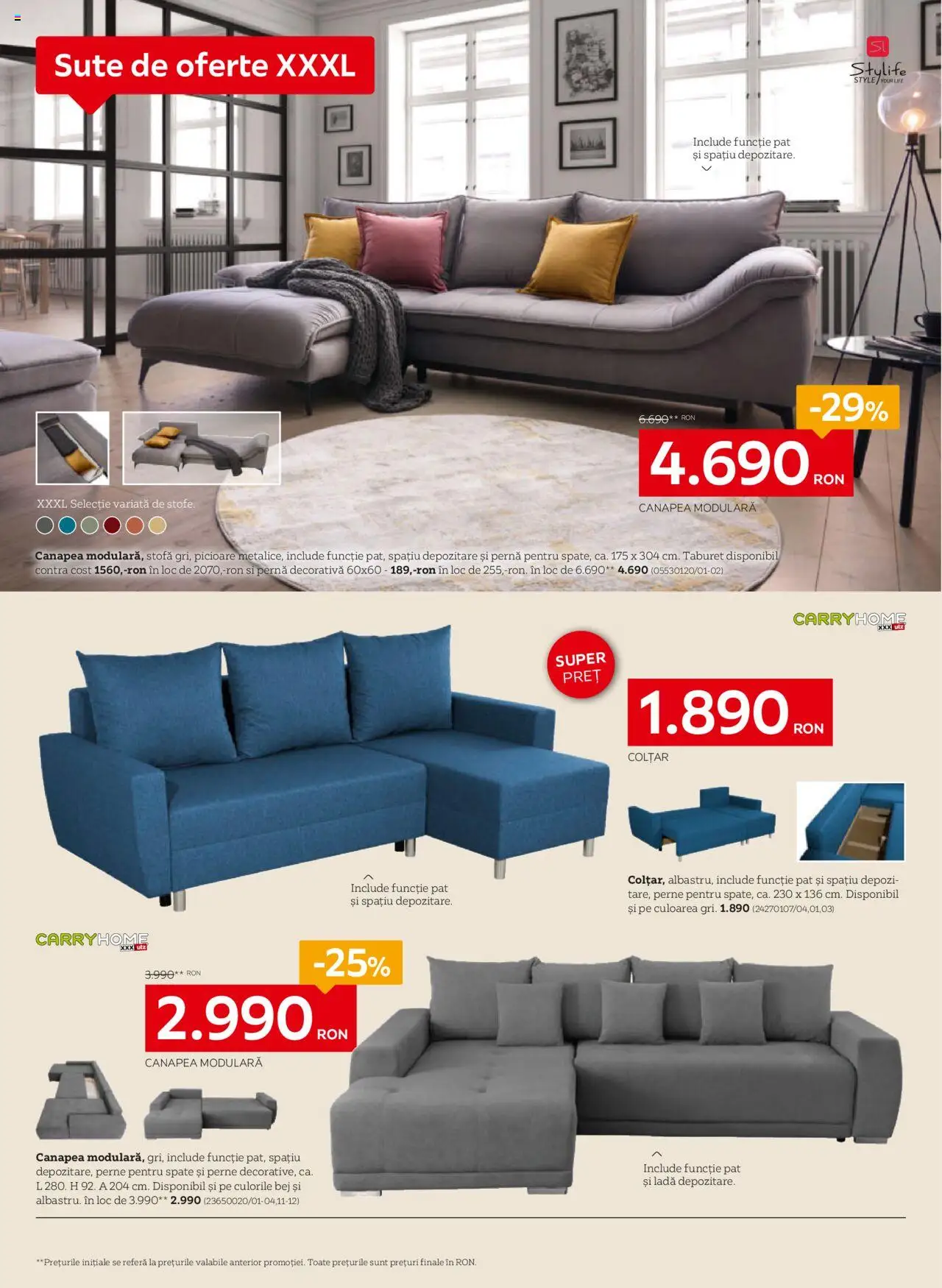 Noul catalog XXXLutz – valabil de la 06.10.2025 | Pagină: 4 | Produse: Delgeç, Pat, Pernă, Taburet