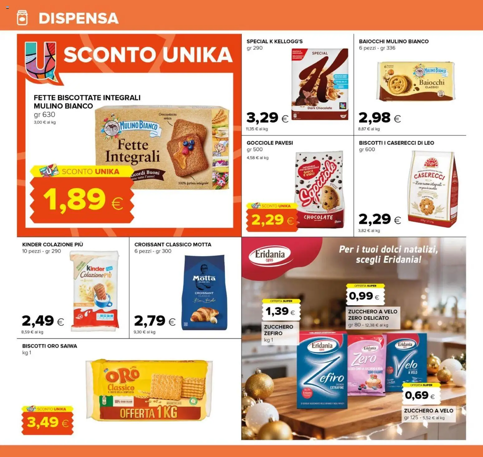 Volantino Oasi del 01.12.2025 | Pagina: 24 | Prodotti: Zucchero, Farina, Croissant, Fette biscottate