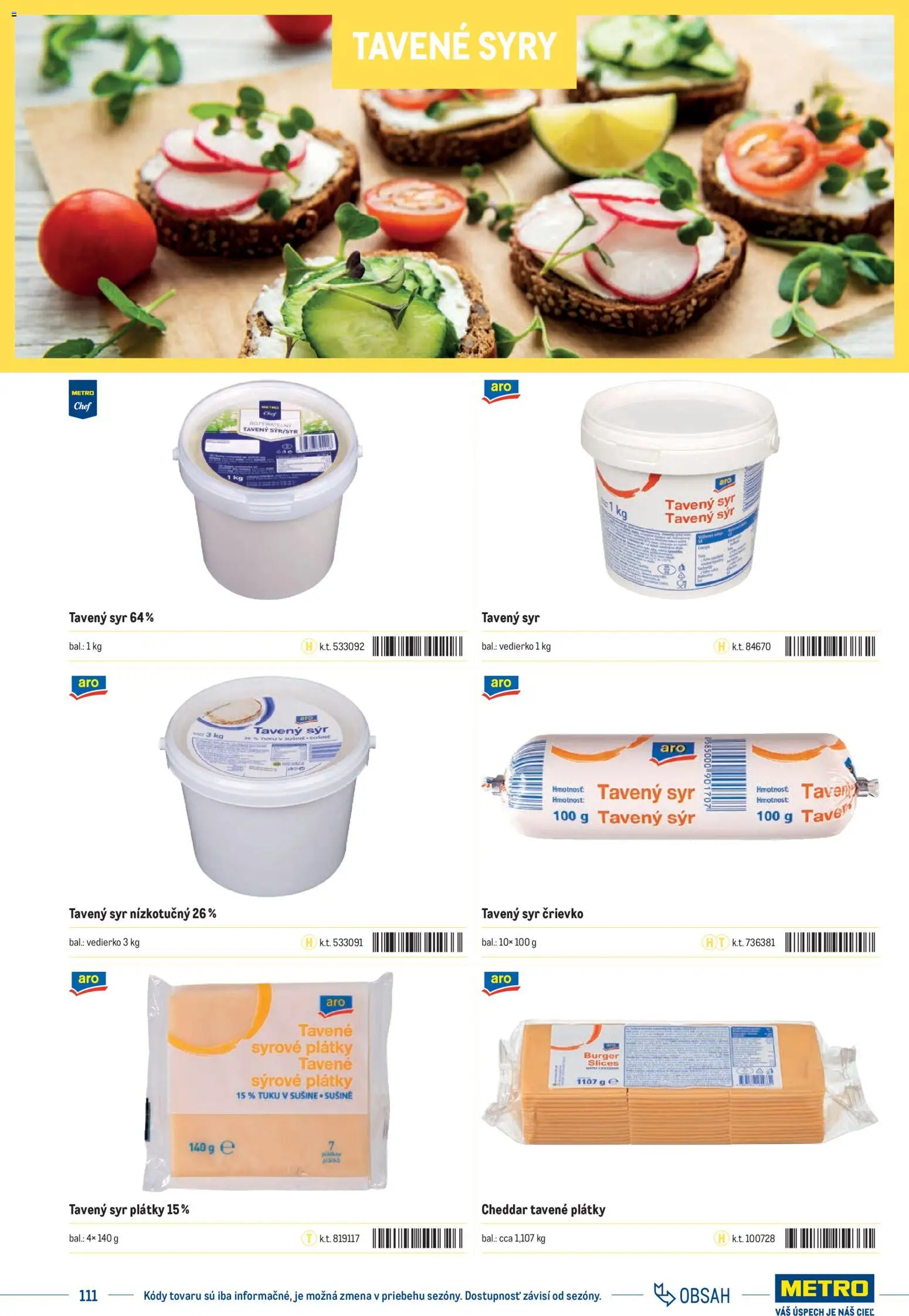 Nové Metro akcie – leták je platný od 01.01.2025 | Strana: 111 | Produkty: Syr