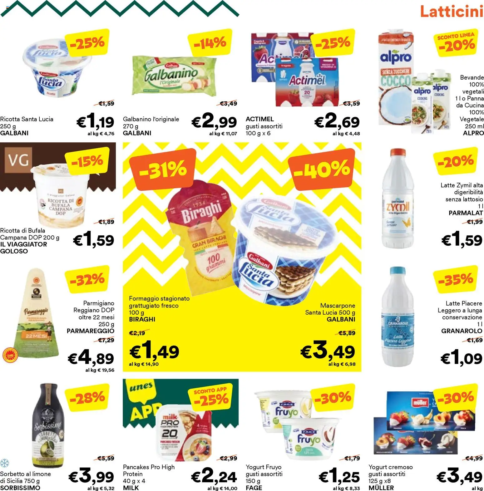 Volantino Unes del 23.03.2026 | Pagina: 7 | Prodotti: Limone, Ricotta, Mascarpone, Parmigiano