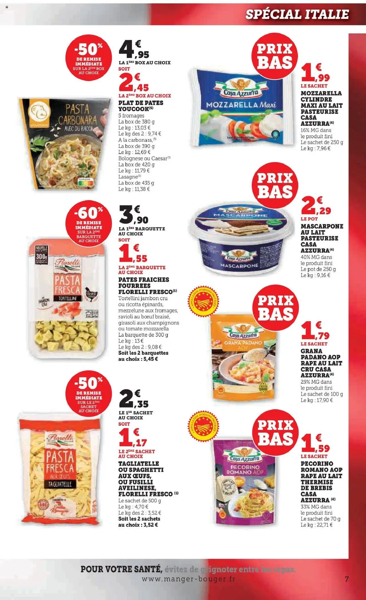 {H1} | Page: 7 | Produits: Mozzarella, Pâtes fraîches, Ricotta, Pâtes