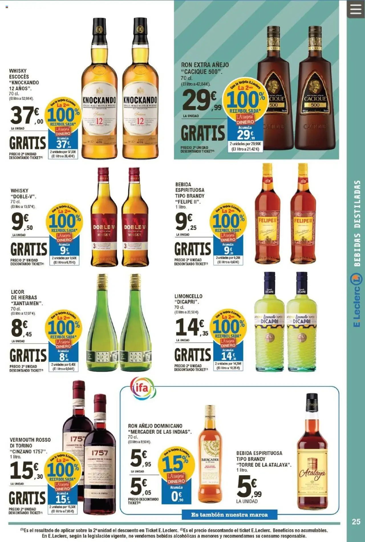 E.Leclerc folleto │ válido desde el 07.10.2025 | Página: 25 | Productos: Licor, Ron, Whisky, Μαύρο πιπέρι