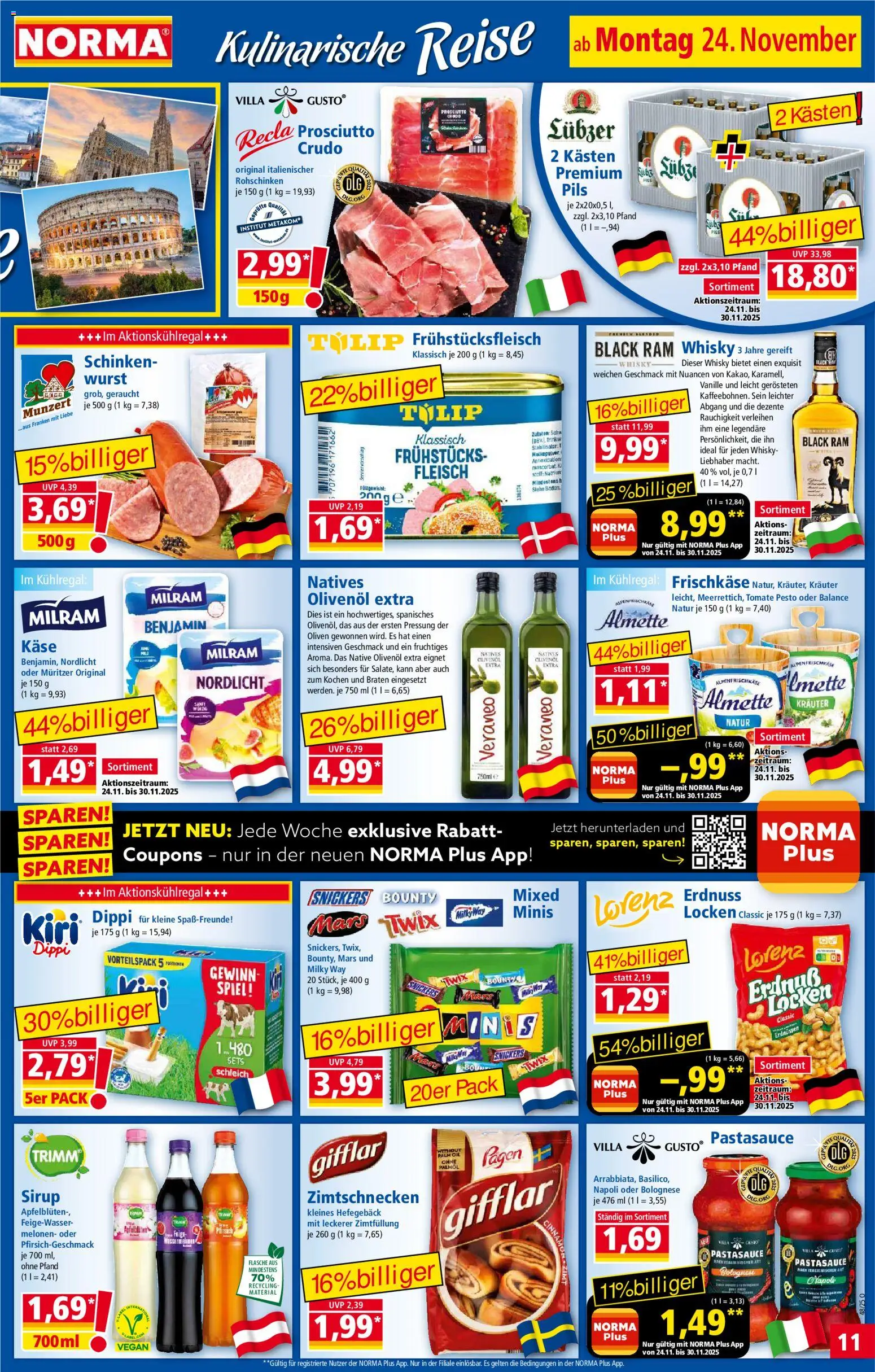 Norma - Black Friday – gültig ab 24.11.2025 | Seite: 11 | Produkte: Olivenol, Pils, Mars, Schinken