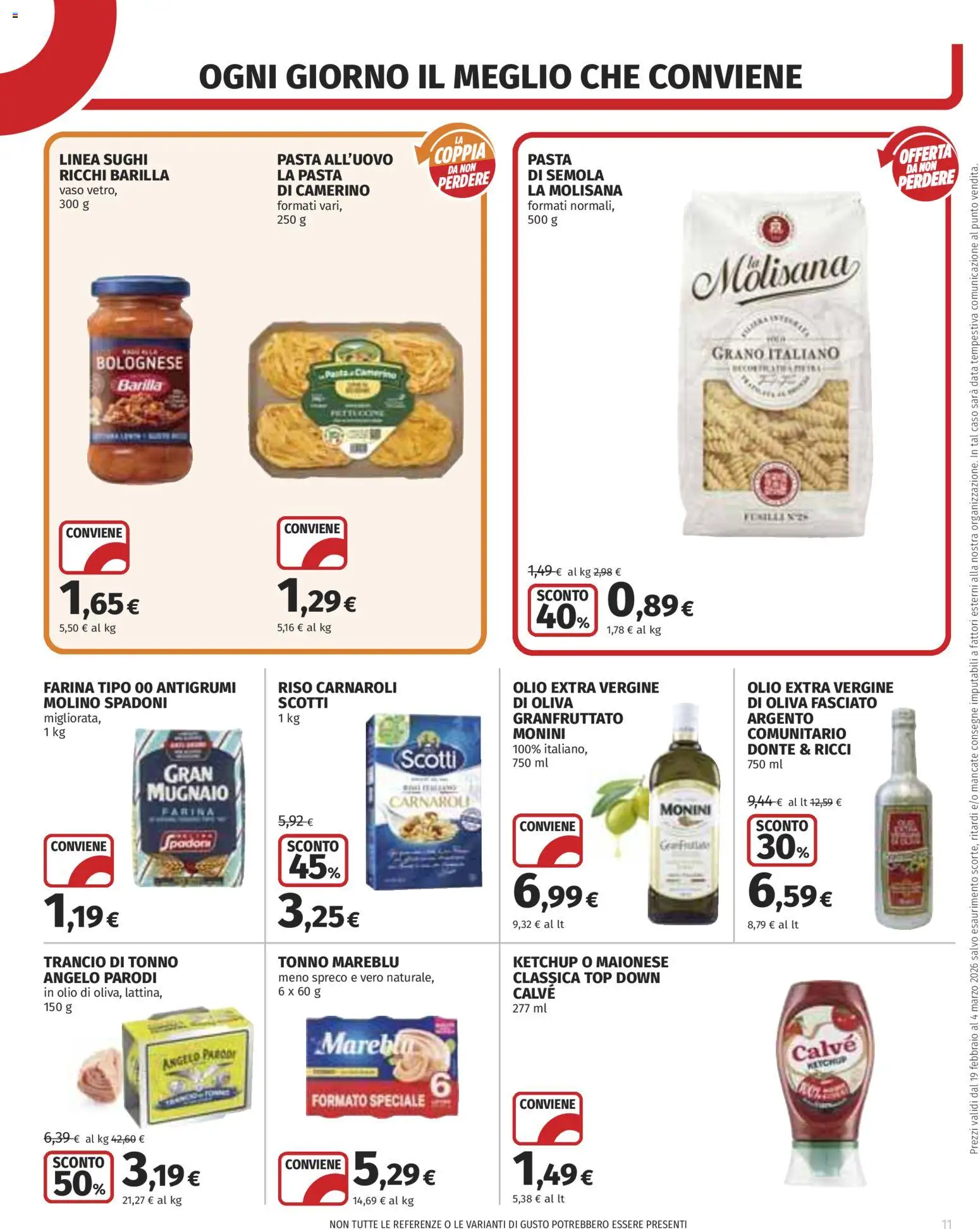Volantino COOP del 19.02.2026 | Pagina: 11 | Prodotti: Riso, Top, Tonno, Olio extra vergine