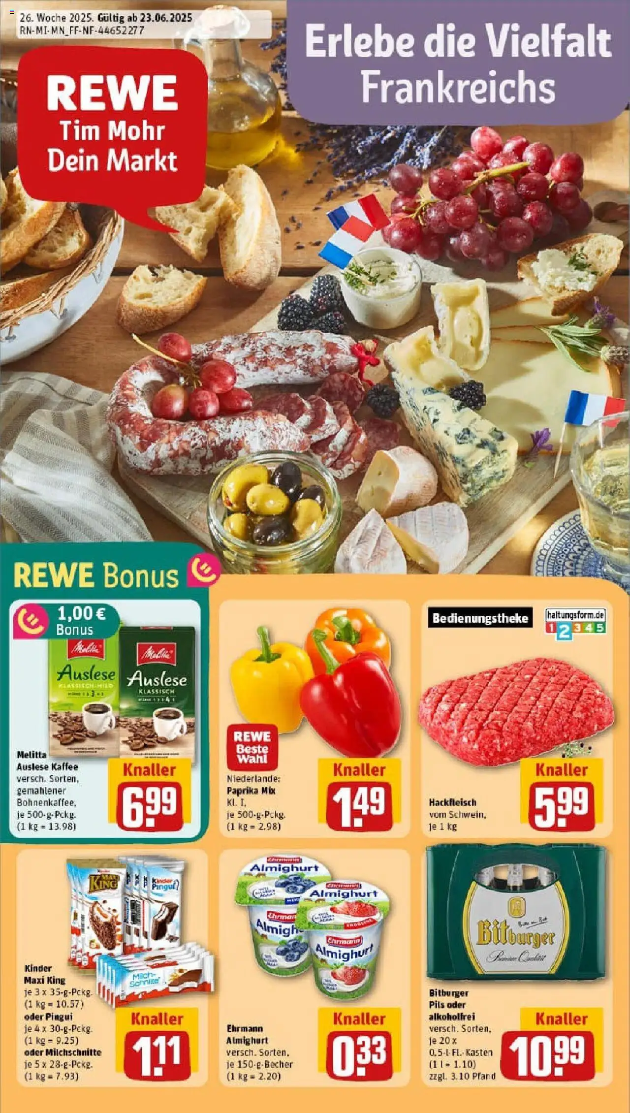 Rewe prospekt Rotenburg A. D. Fulda	 - gültig ab dem 22.06.2025 | Seite: 1 | Produkte: Bitburger, Kaffee, Pils, Paprika