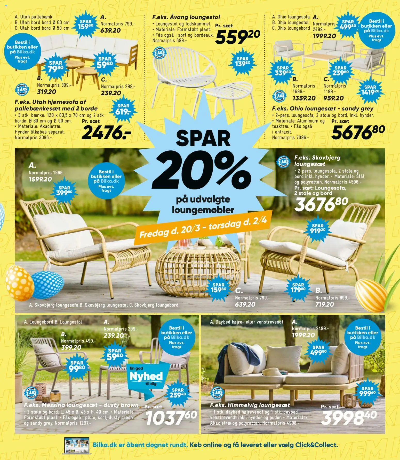 Bilka tilbudsavis – gyldig fra 20.03.2026 | Side: 18 | Produkter: Bord, Hjørnesofa, Loungemøbler, Loungesæt