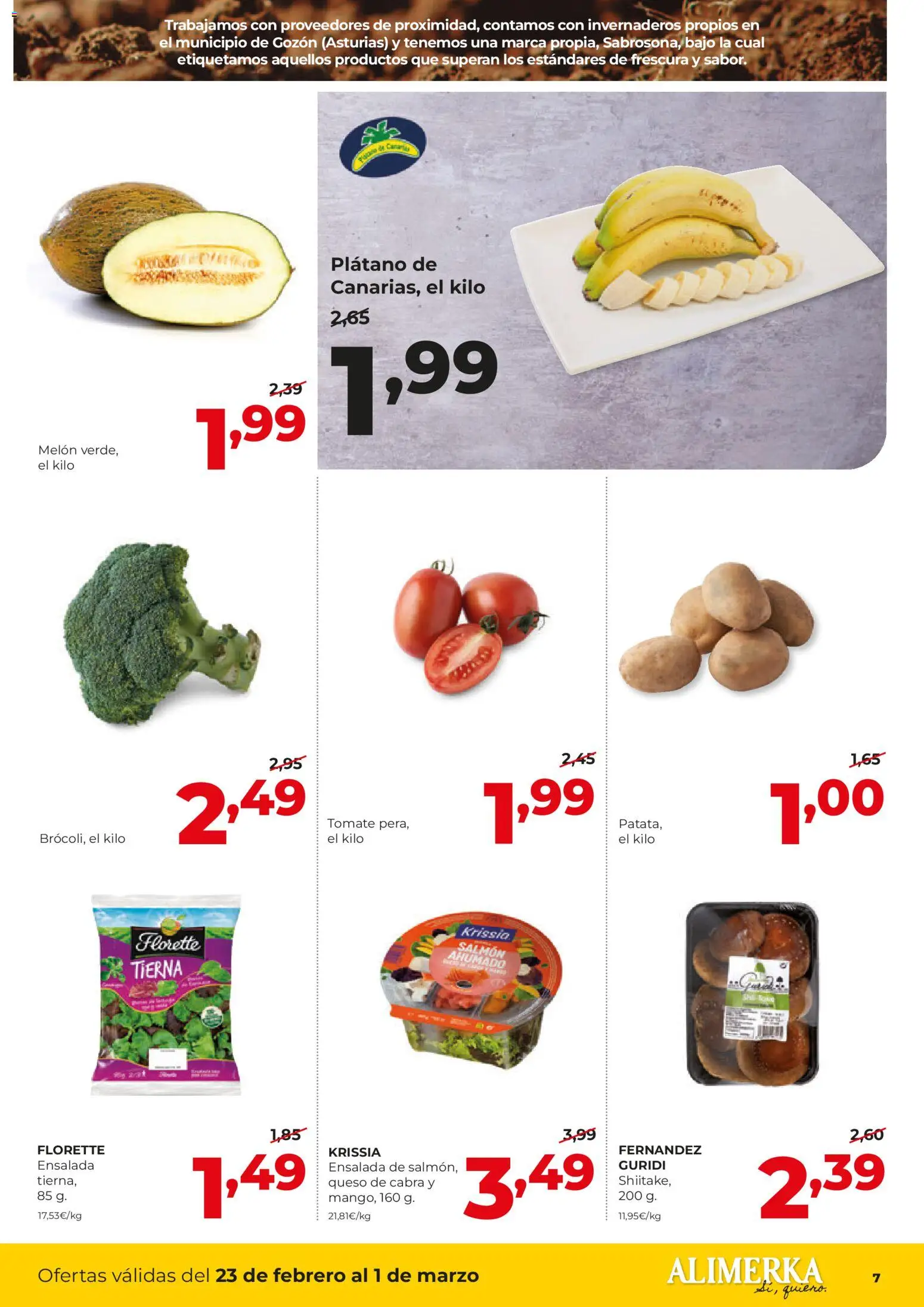 Alimerka folleto Castilla y León │ válido desde el 23.02.2026 | Página: 7 | Productos: Φορτιστής, Queso, Ensalada
