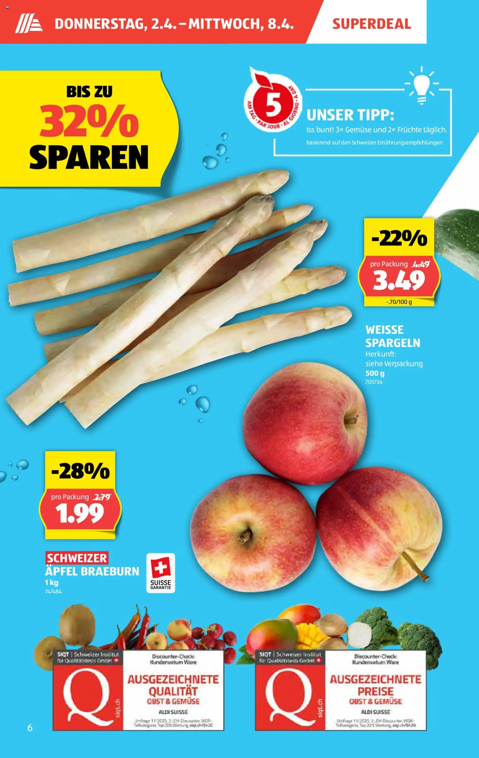 Aldi aktionen – gültig ab 02.04.2026 | Seite: 7 | Produkte: Äpfel, Gemüse, Früchte