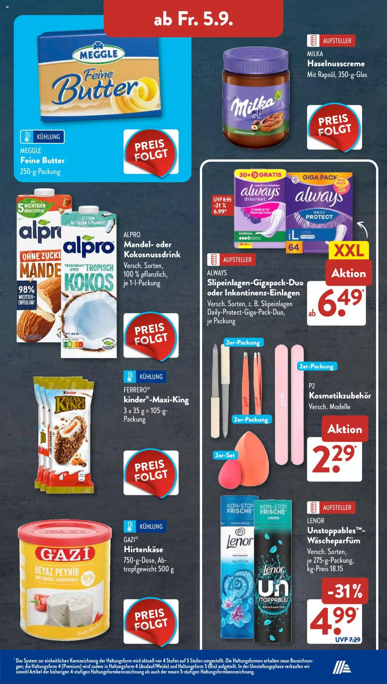 Aldi Süd Prospekt 	 - gültig ab dem 01.09.2025 | Seite: 13 | Produkte: Lenor, Butter, Milka, Reis