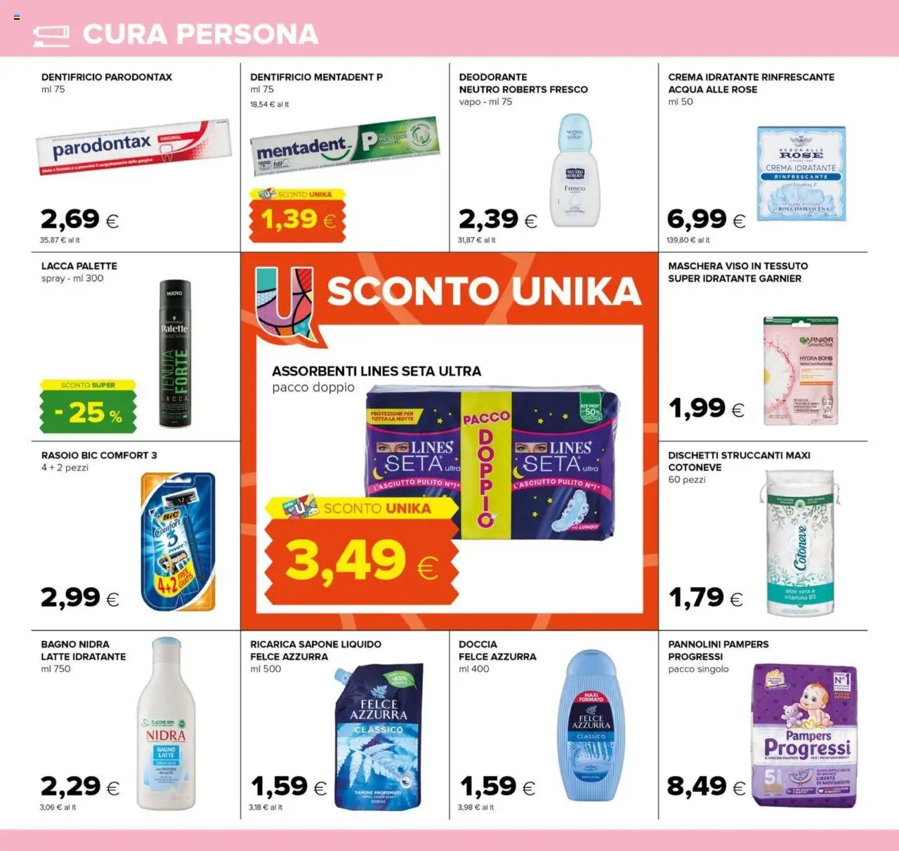 Volantino Tigre del 21.08.2025 | Pagina: 20 | Prodotti: Pannolini, Deodorante, Latte, Doccia
