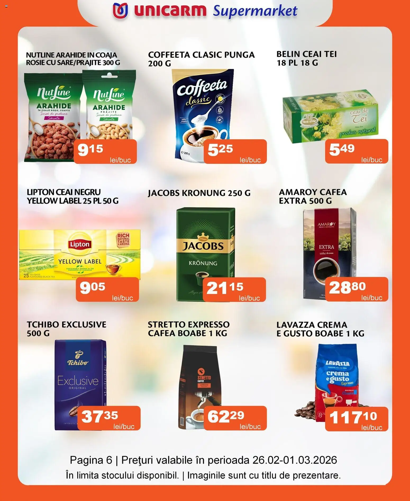 Noul catalog Unicarm – valabil de la 26.02.2026 | Pagină: 8 | Produse: Pungă, Arahide, Köpek çiti, Ceai