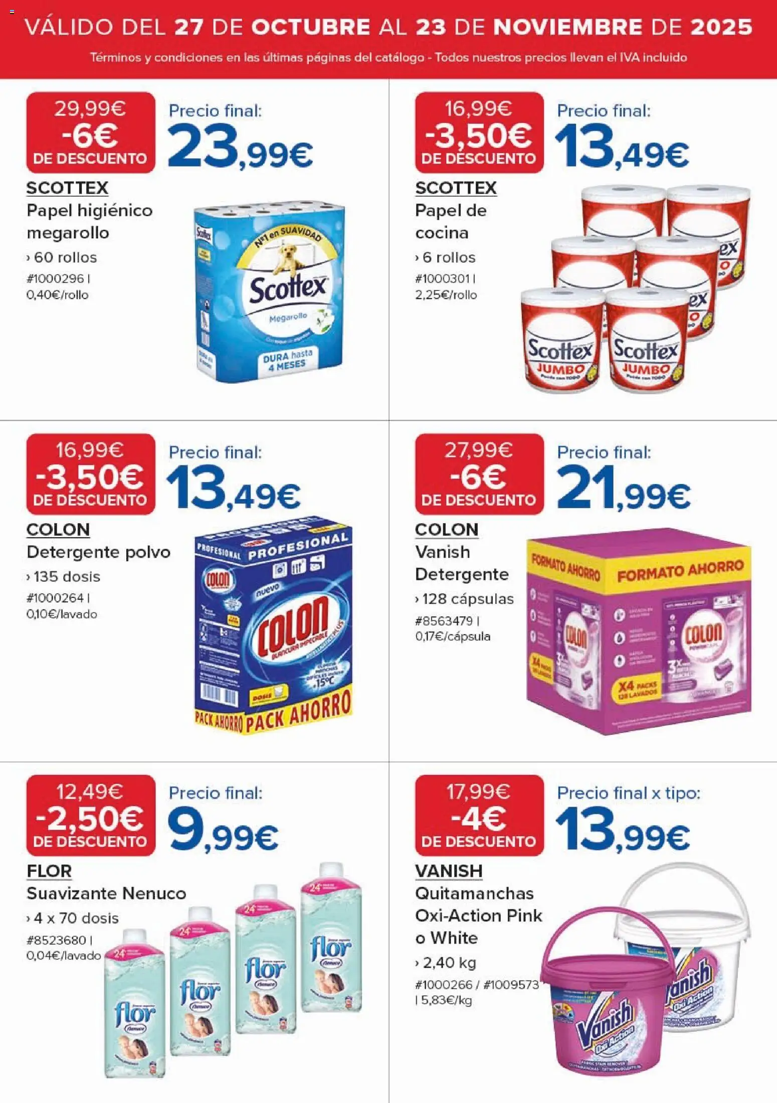 Costco catálogo │ válido desde el 27.10.2025 | Página: 14 | Productos: Polvo, Quitamanchas, Detergente, Papel higienico