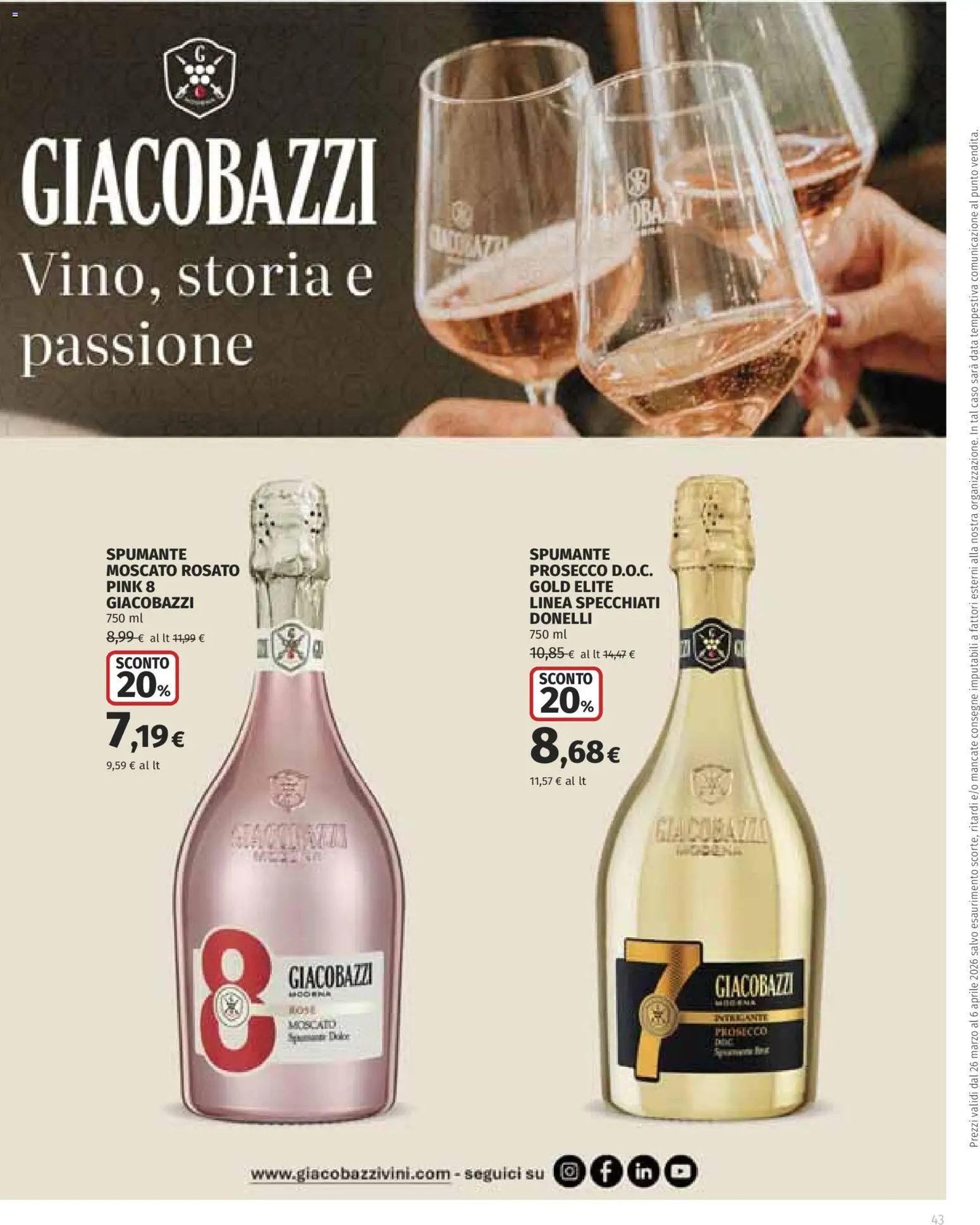 Volantino Ipercoop del 26.03.2026 | Pagina: 43 | Prodotti: Prosecco, Data, Spumante
