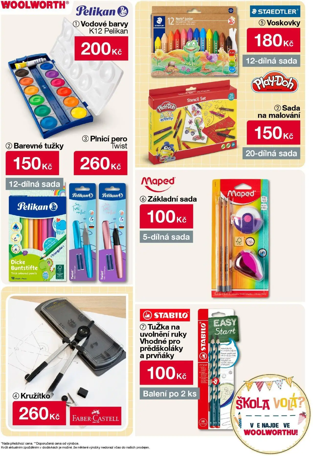 Woolworth leták od 04.08.2025 - akční nabídka | Strana: 4 | Produkty: Pero, Kružítko, Barvy, Tužka