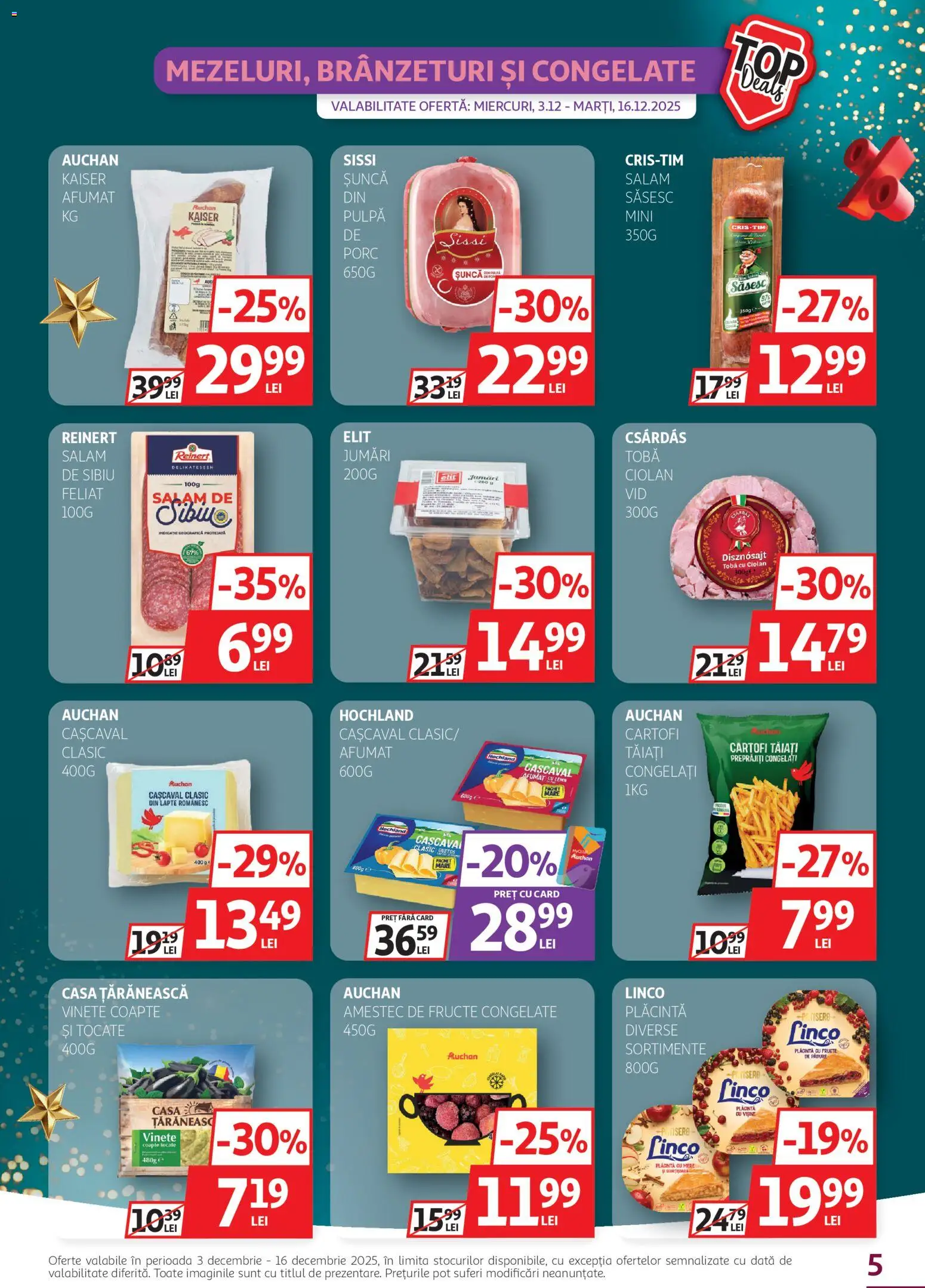 Noul catalog Auchan – valabil de la 03.12.2025 | Pagină: 5 | Produse: Lapte, Șuncă, Cartofi, Fructe