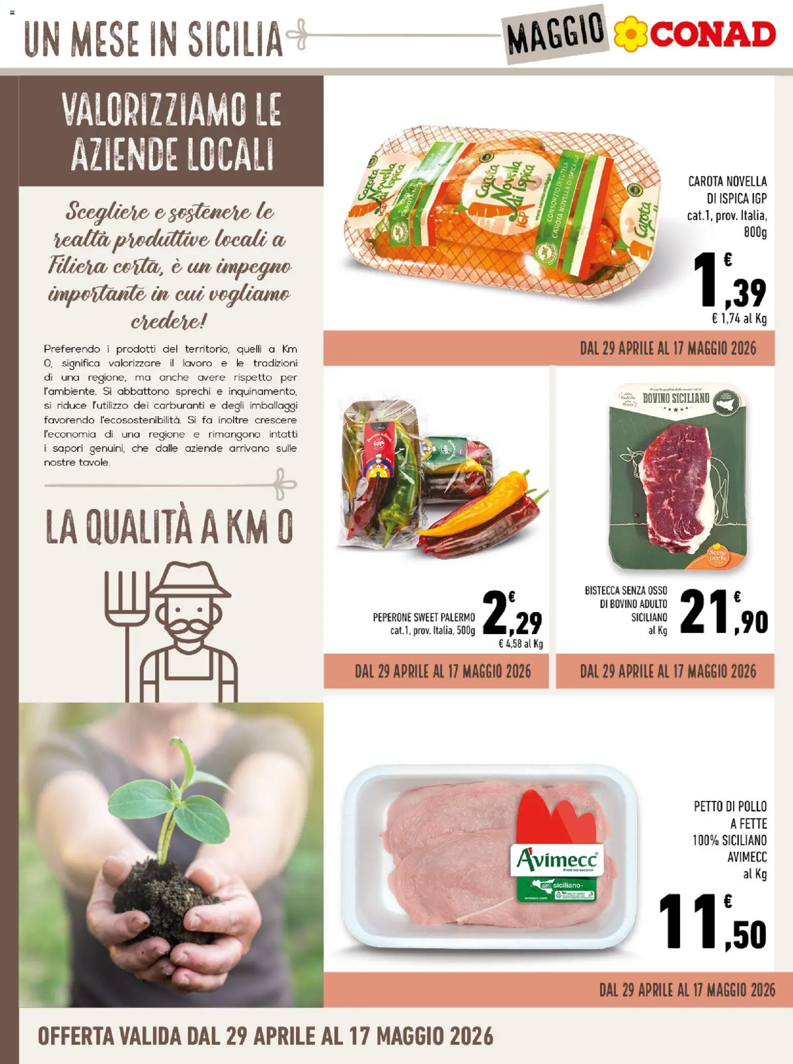 Volantino Conad del 29.04.2026 | Pagina: 6 | Prodotti: Bovino, Petto di Pollo, Carota, Padella