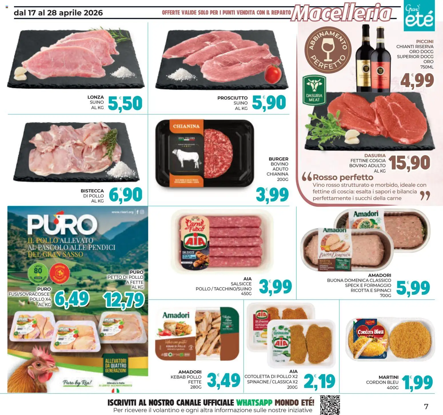 Volantino Eté del 17.04.2026 | Pagina: 7 | Prodotti: Speck, Pollo, Formaggio, Bilancia